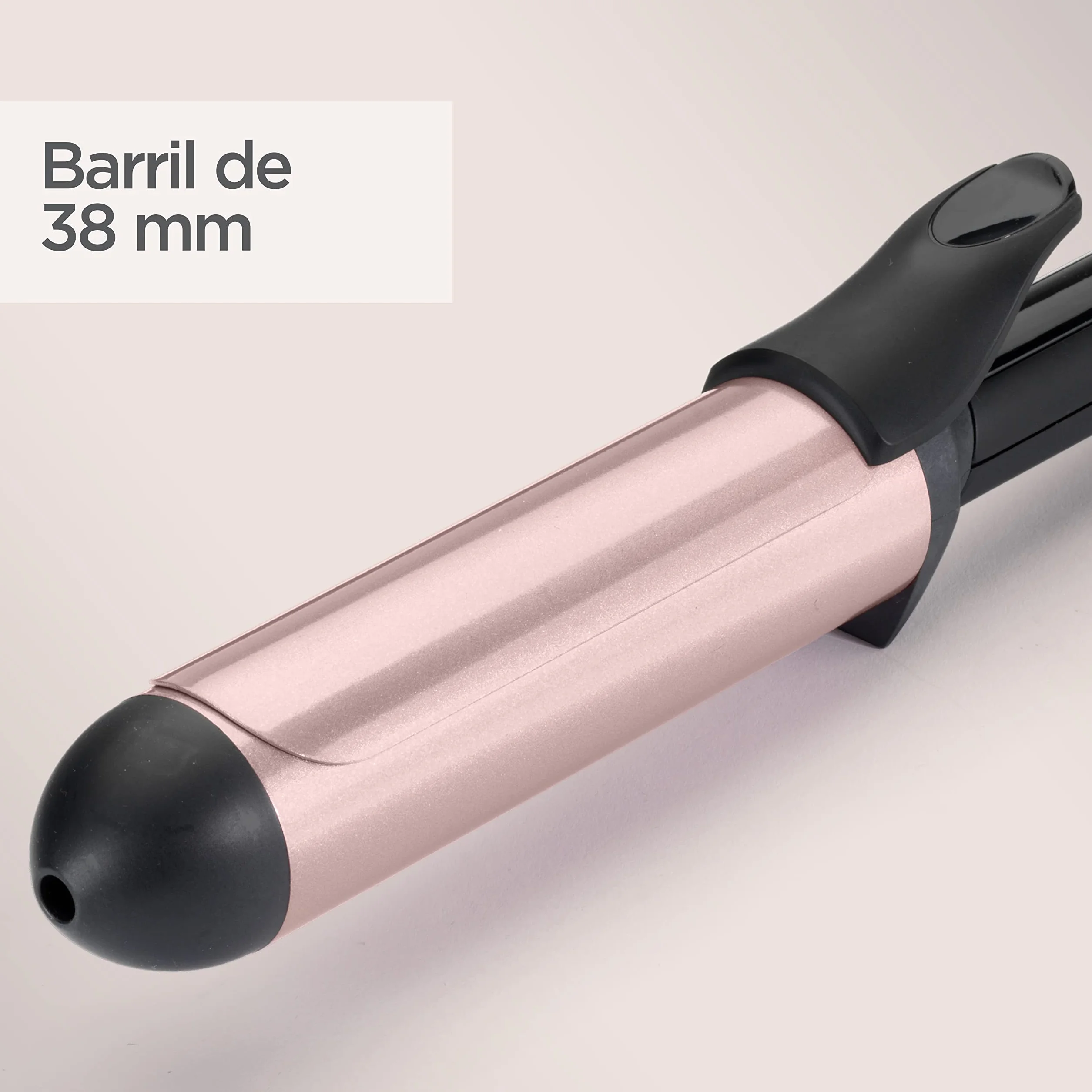 BaByliss Lokówka do włosów 38mm C453E Ceramiczny uchwyt z kwarcem, z pincetą, 6 Temperatury 160°C do 210°C Trwałe loki, Zimna końcówka uchwytu, Rękawica w zestawie, Obrotowy kabel