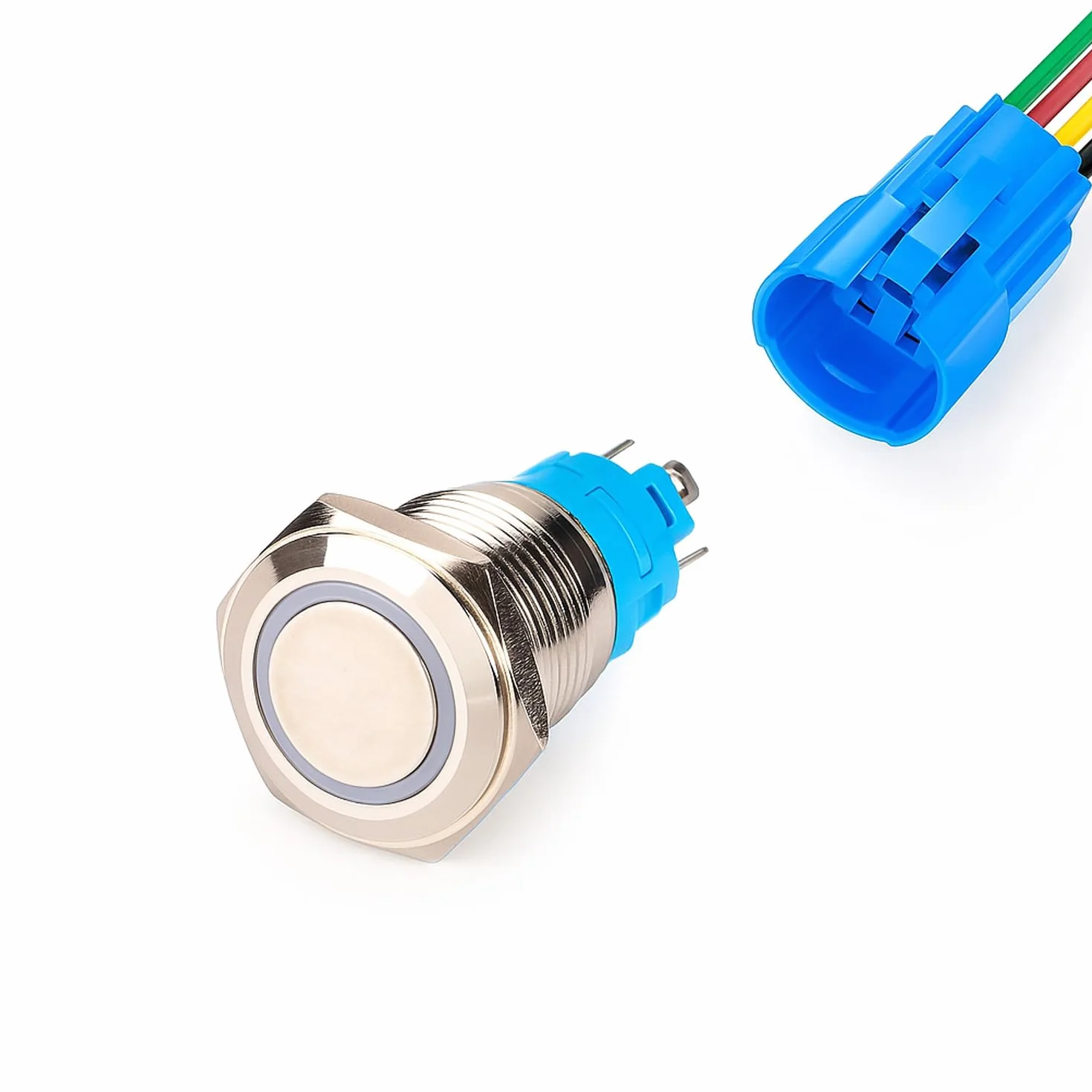 Gebildet Chwilowy Przycisk 0,63 Cala/16 mm Stali Nierdzewnej 12 V-24 V 5A LED 1NO1NC SPDT Wodoodporny
