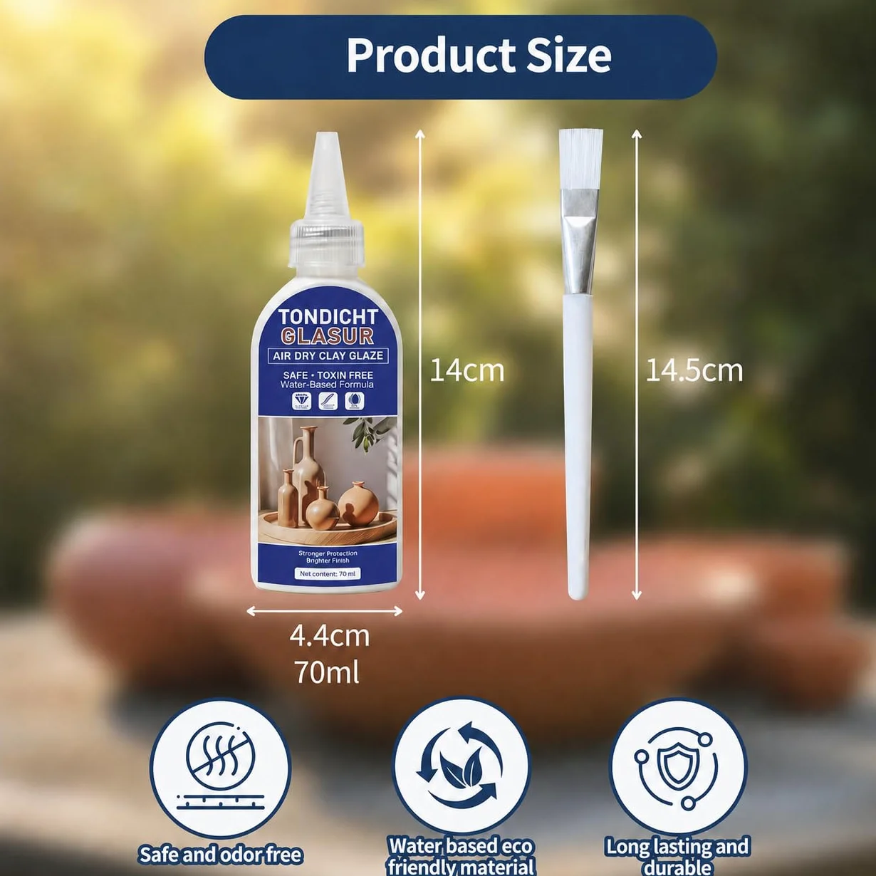 Uszczelniacz do gliny i warnish (70 ml) – wodoodporny, Air-Drying, błyszczący
