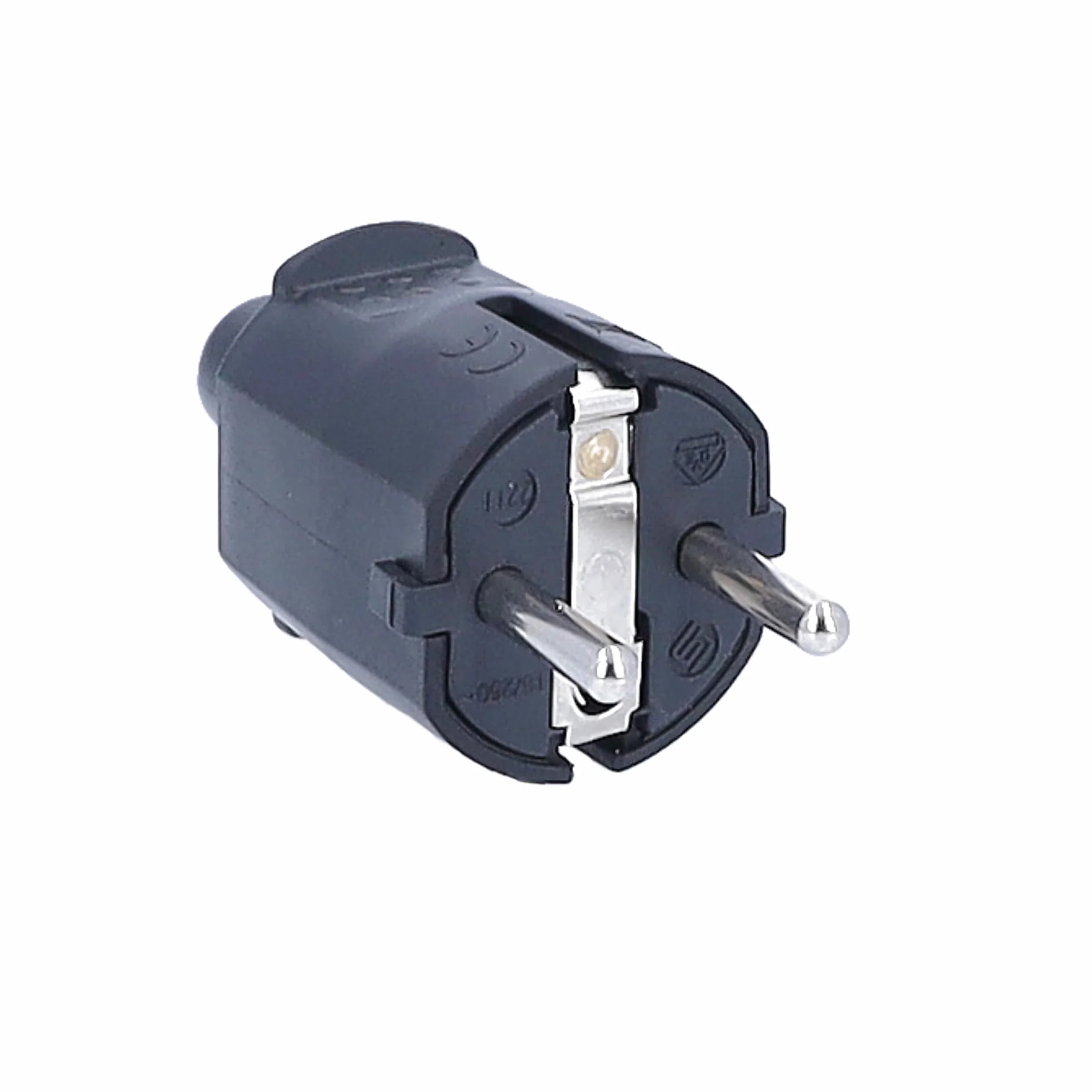 as - Schwabe 62222 PVC Wtyki/Złączki z Podwójnym Systemem Styku Bezpieczeństwa 230 V/16 A Czarny