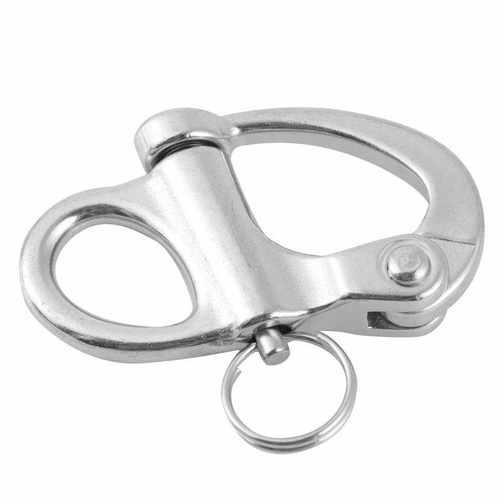 Quick Release Clasp, Marine Boat Rigging Stainless Steel Fixed Snap Shackle Quick Release With Round Ring, Boat Shackle Rigging Snap