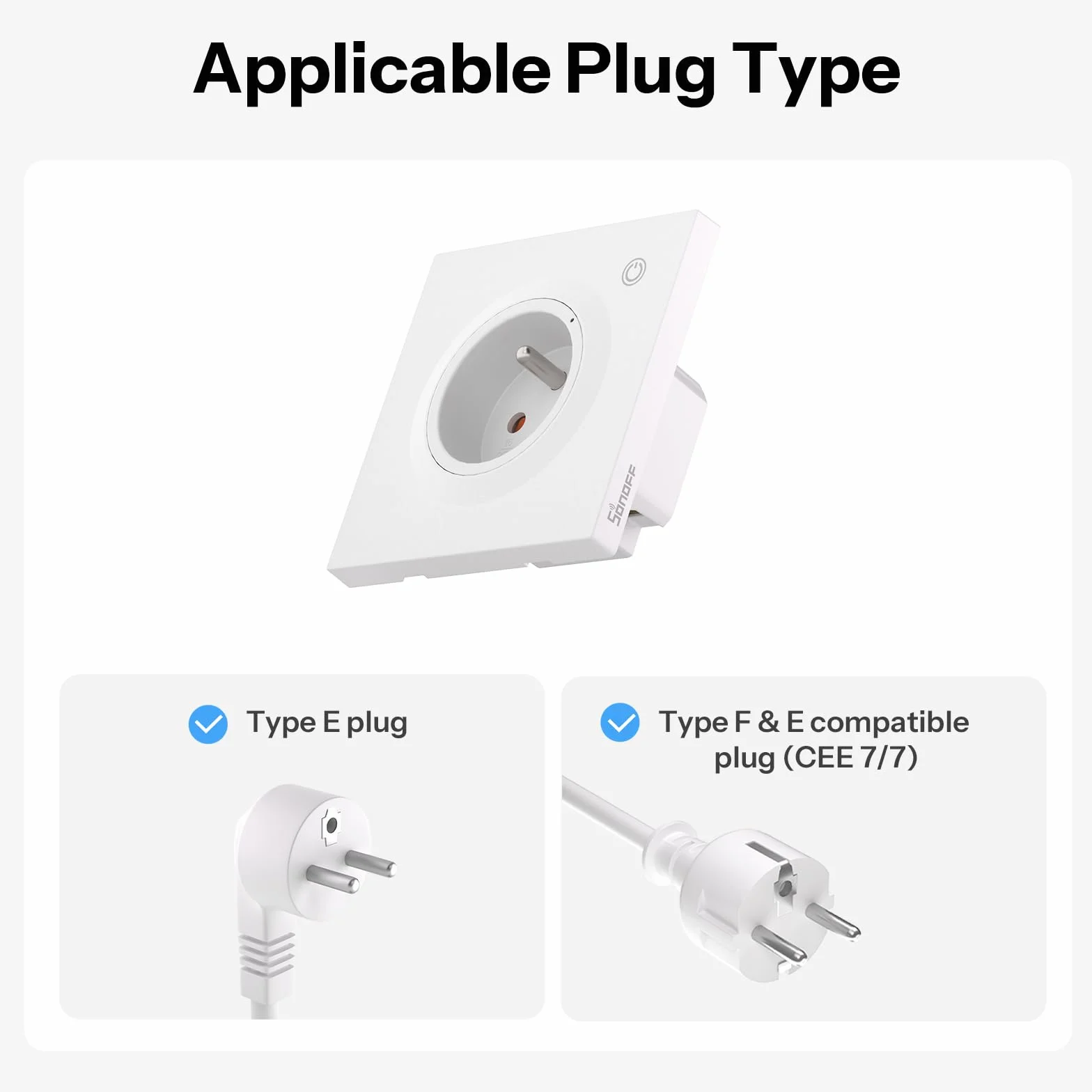 SONOFF Fusion WS01TPE-E Inteligentne Gniazdko Wi-Fi 2.4GHz 16A 4000W Kompatybilne z Matter Monitorowanie Energii