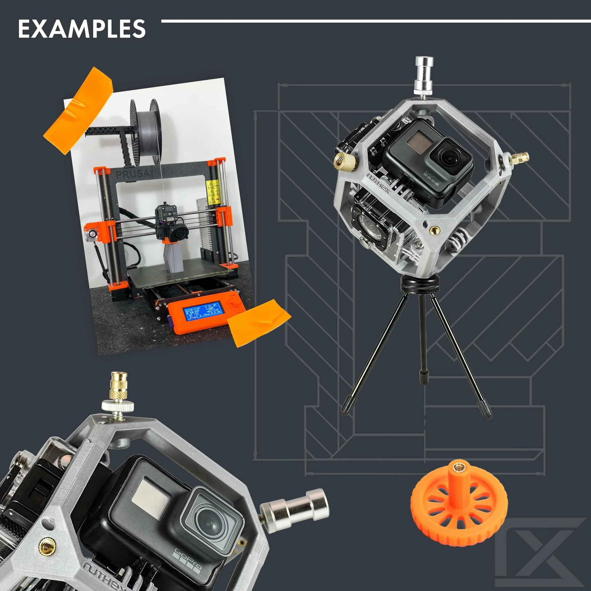 ruthex Wkładka gwintowana 1/4" 20 sztuk RX-1/4"-20x12,7 tuleje gwintowane z mosiądzu do druku 3D
