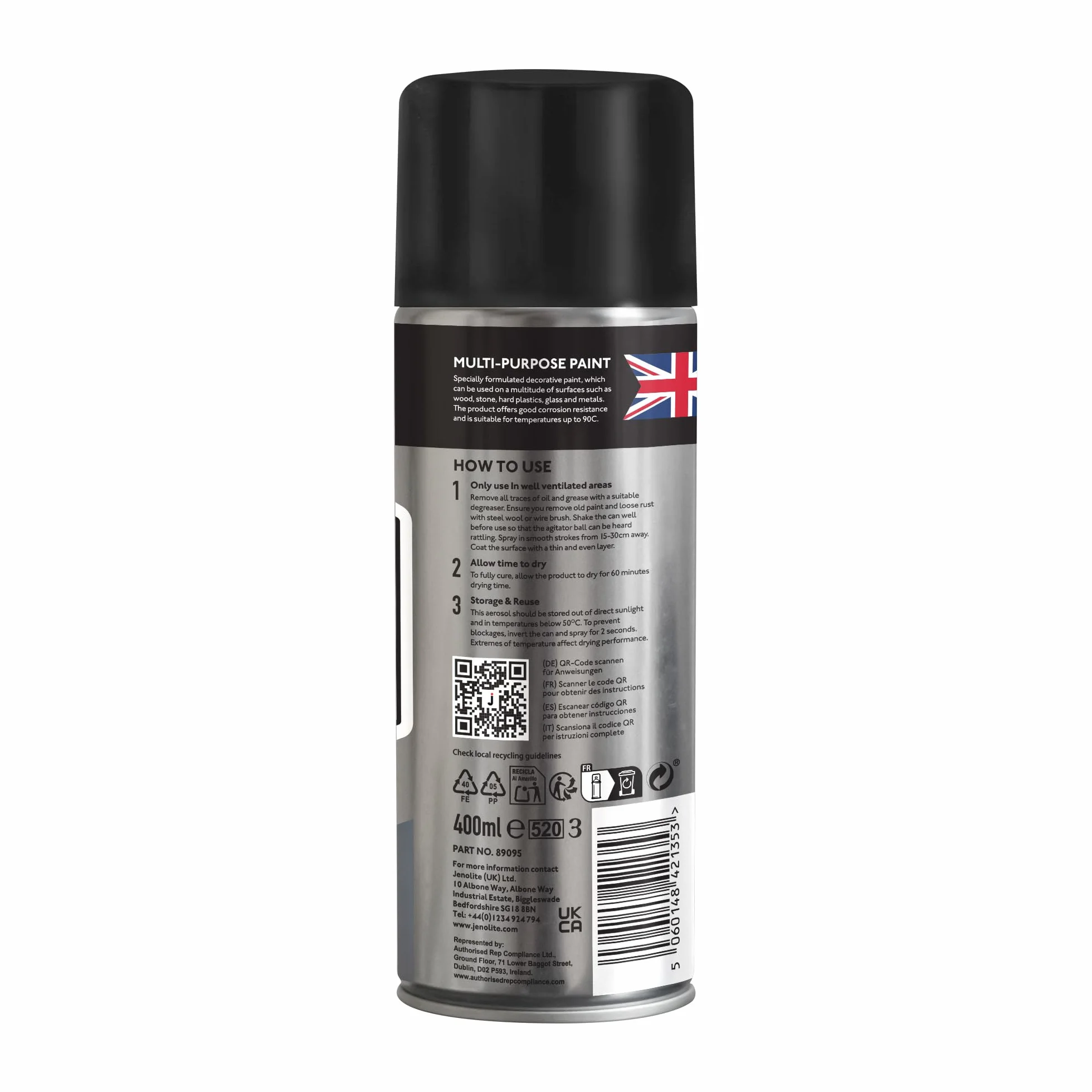 JENOLITE Chromowana farba w sprayu metaliczny chrom 400 ml