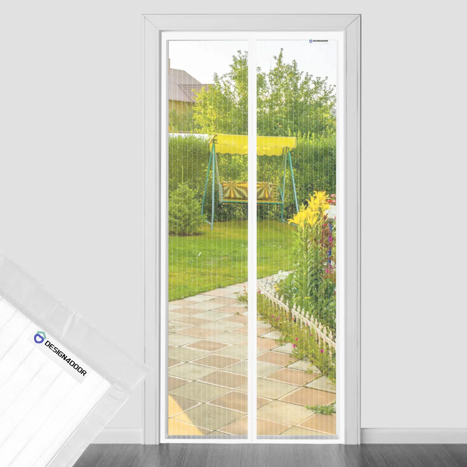 Moskitiera na drzwi balkonowe biała 80 x 220 cm ochrona przed komarami