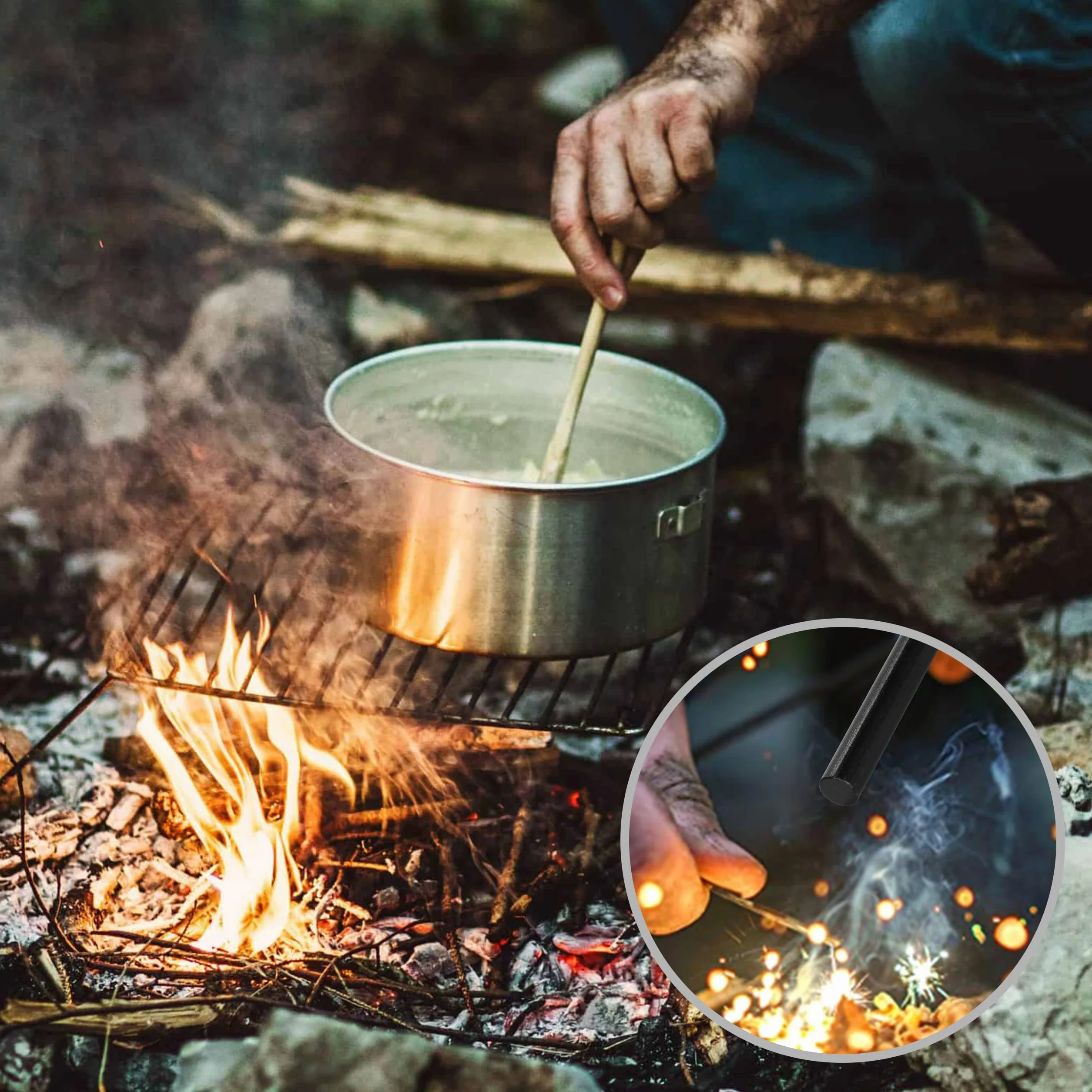 Krzesiwo magnezowe, XXL, w formie pisaka, do 15 000 rozpaleń, 10 cm, idealne do rozpalania ognia podczas polowania, wędkowania, campingu, aktywności na świeżym powietrzu