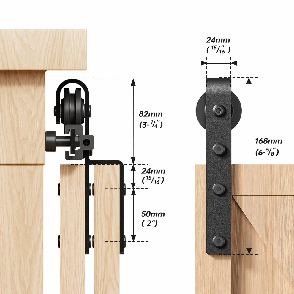 Mini Hardware Drzwi Przesuwne Zestaw 167,7 cm Do Drzwi Podwójne Bypass