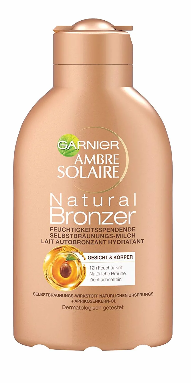 Garnier Natural Bronzer mleczko samoopalające, zapewnia naturalną opaleniznę, szybko się wchłania, nawilża, Ambre Solaire, 150 ml