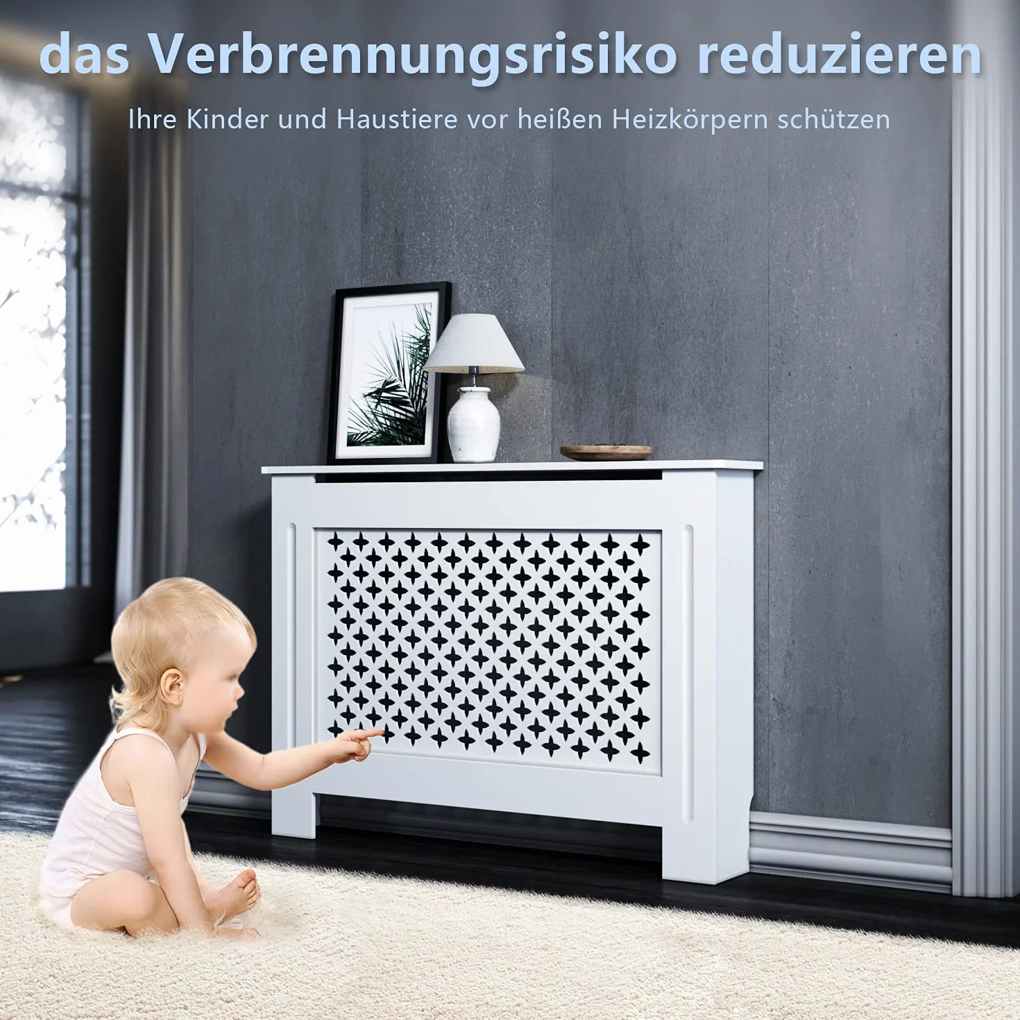 ELEGANT Okładzina do grzejnika 152x19x81.5cm Biała Lakierowana GRCC15W
