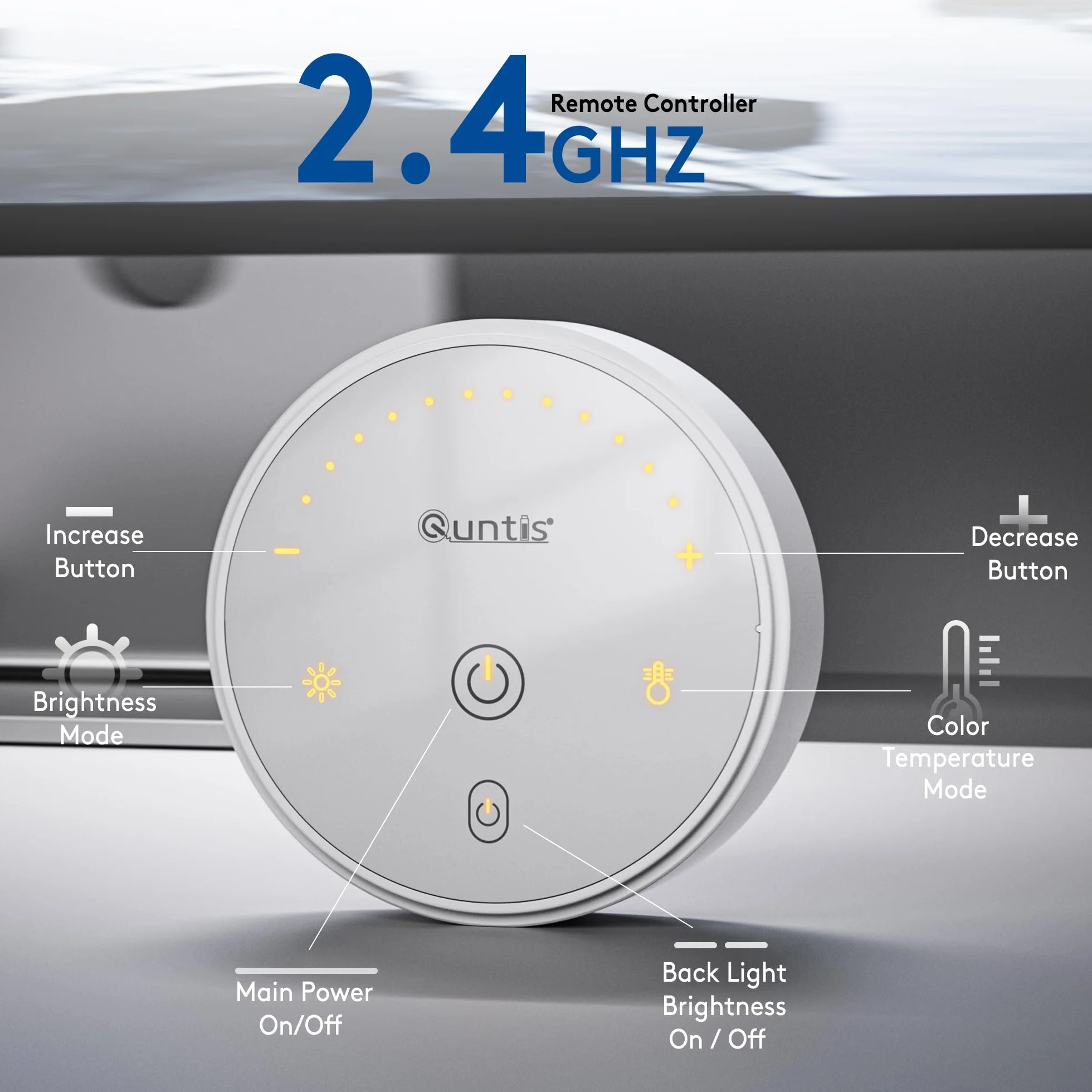 Quntis USB biała lampa do monitora 40 cm z pilotem, 72+40 LED, ochrona oczu