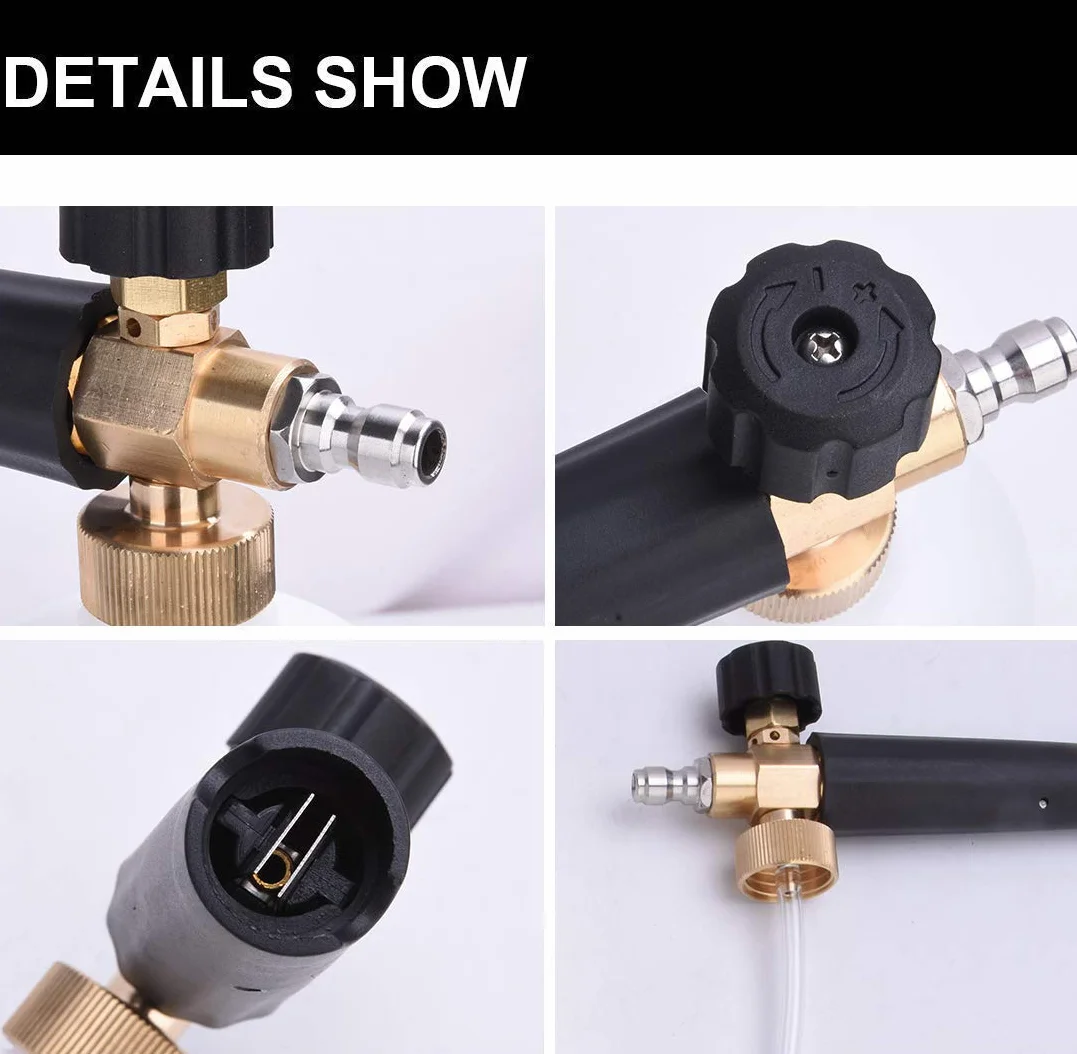 Pistolet piankowy z lancą śnieżną 1 l regulowany 1/4" (6,35 mm) szybkozłączka myjka ciśnieniowa M22-14 mm M22-15 mm