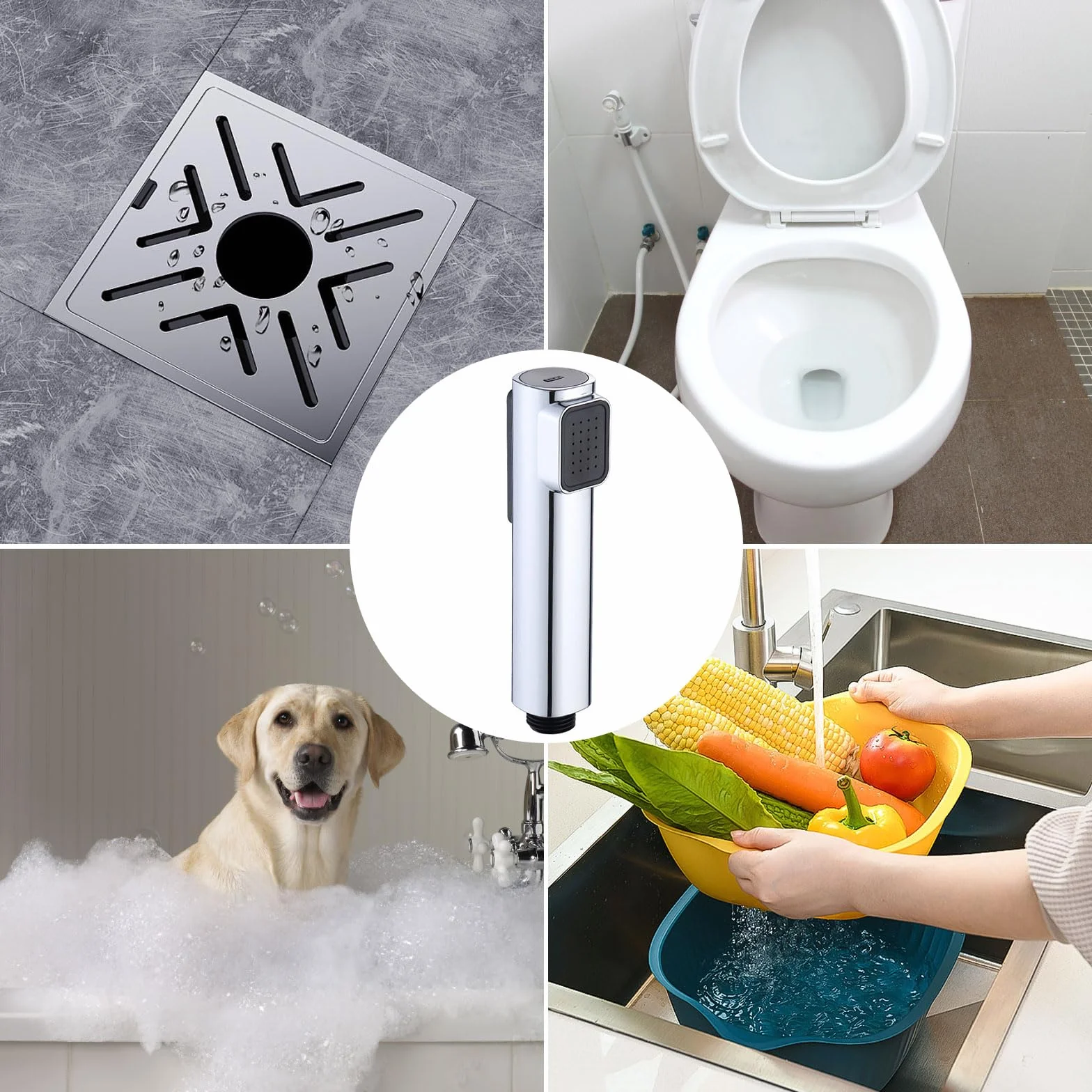 Bidet słuchawka prysznicowa z podwójnym strumieniem, dysza ABS