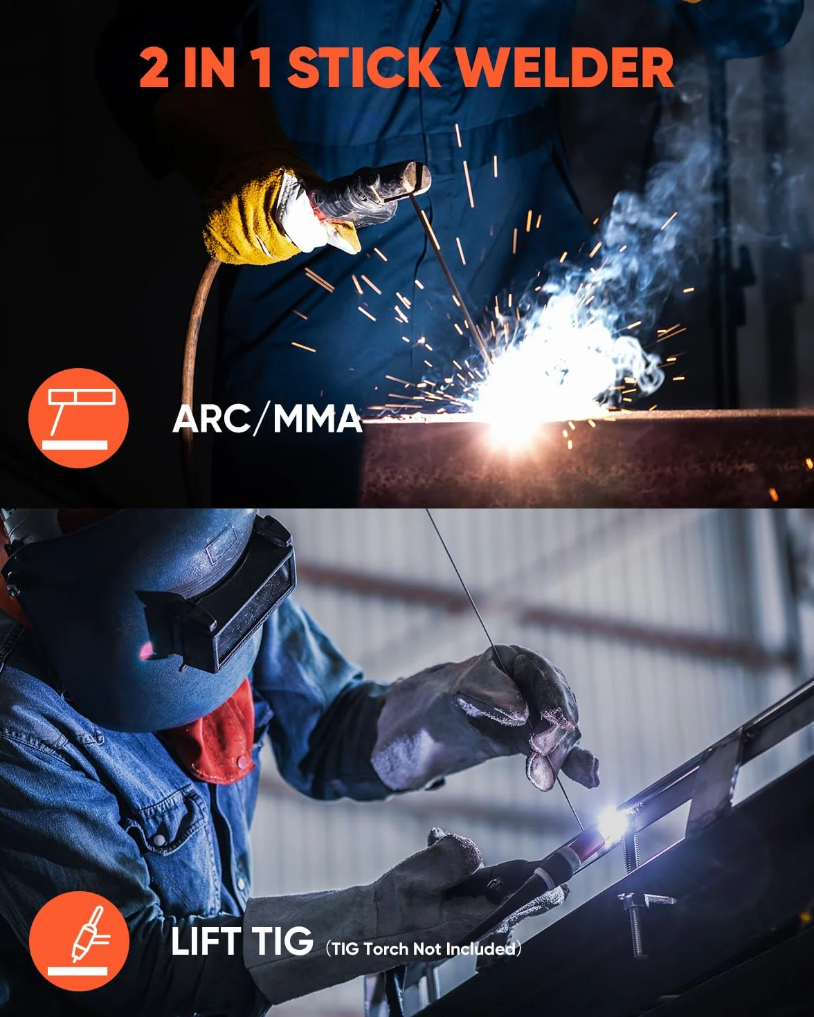 HITBOX Przenośny Spawarka Inverter 200A 2w1 MMA/Lift TIG ARC200S