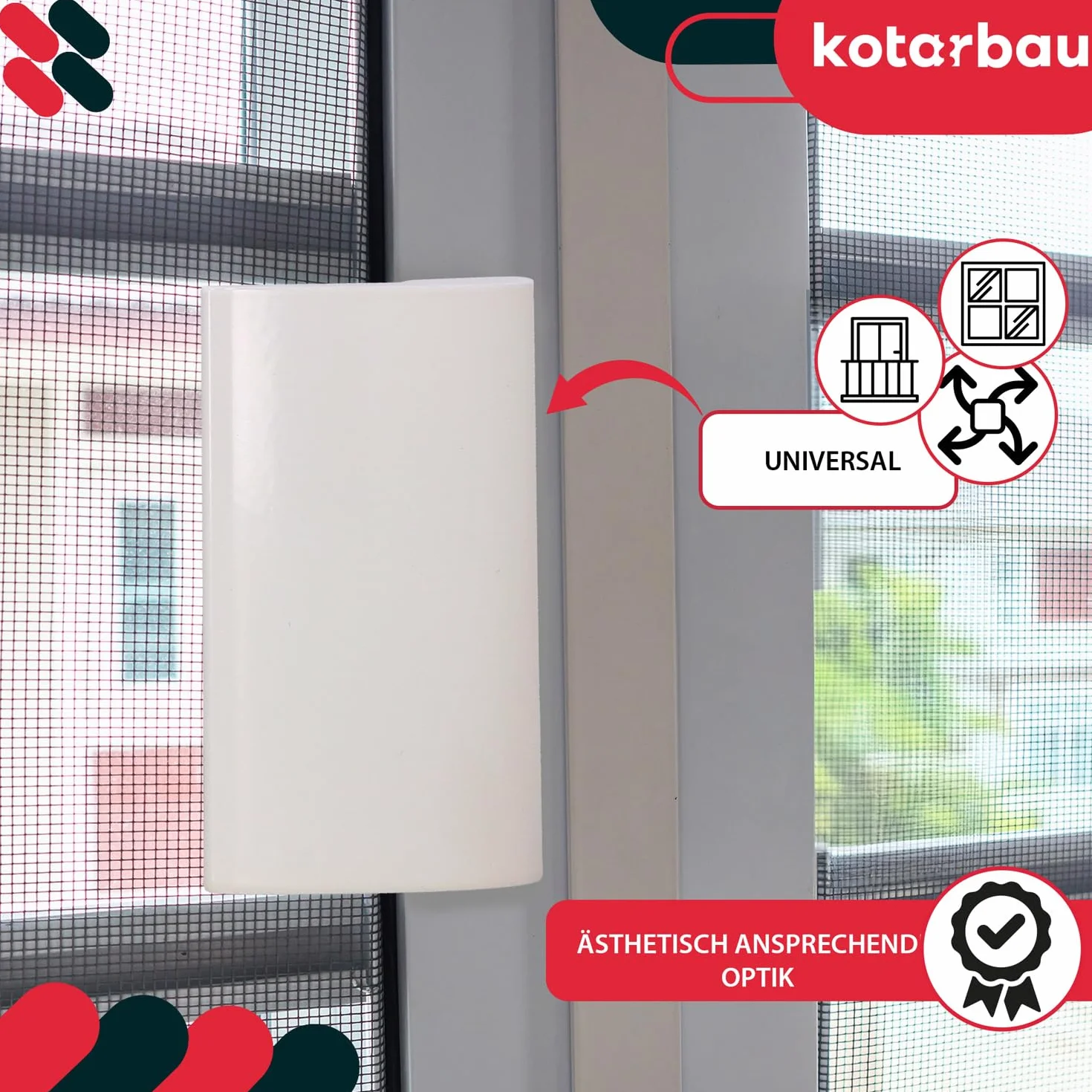 KOTARBAU Klamka do drzwi balkonowych aluminiowa biała uniwersalny uchwyt