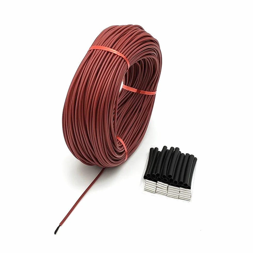 Przewód grzejny Funien, φ3 mm, 12 K, 33 Ω, przewód grzejny z włókna węglowego, 200 °C, przewód grzejny podłogowy, ciepły, wykonany z gumy silikonowej, wysoka temperatura