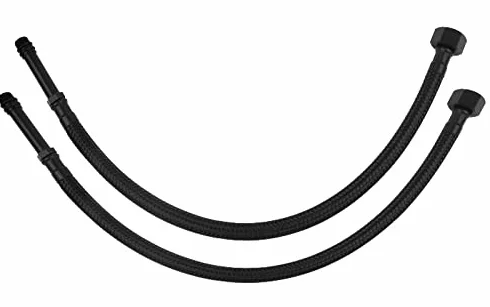 Tycner 40 cm M10 x 3/8" BSP czarny nylonowy pleciony elastyczny wąż ogonowy
