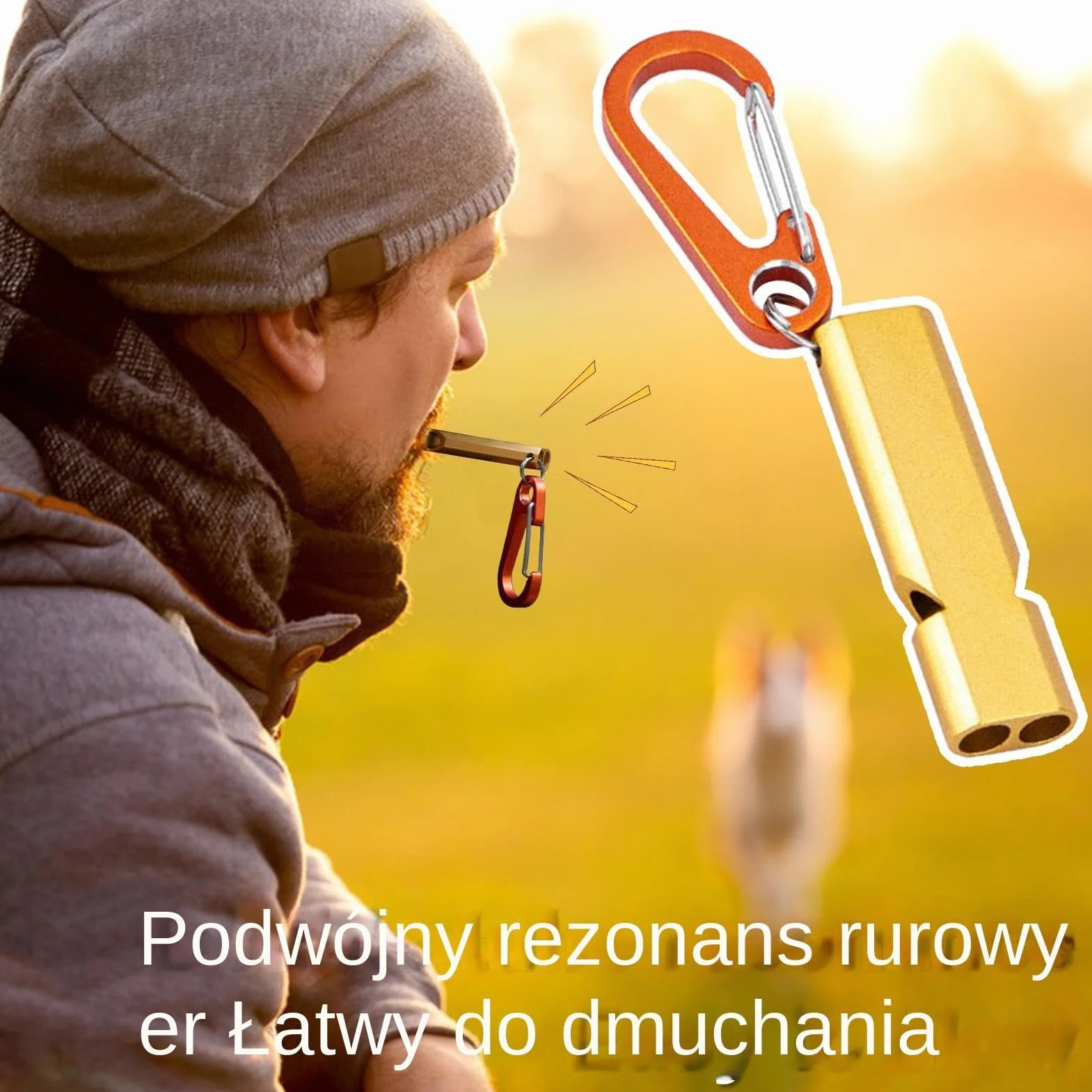 Outdoor Safety Whistle, Mountain Whistle, High Decibel Whistles, Compact Portable, Double Tube Safety Whistle for Hiking, Camping, Fishing, High Decibel, 5.3x1.4cm