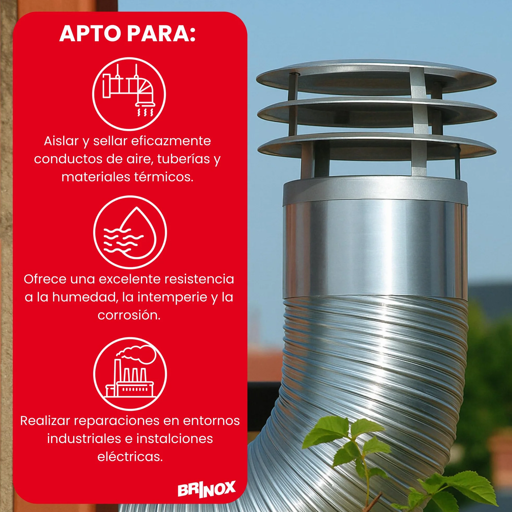 Taśma klejąca aluminiowa B61400B biała BRINOX