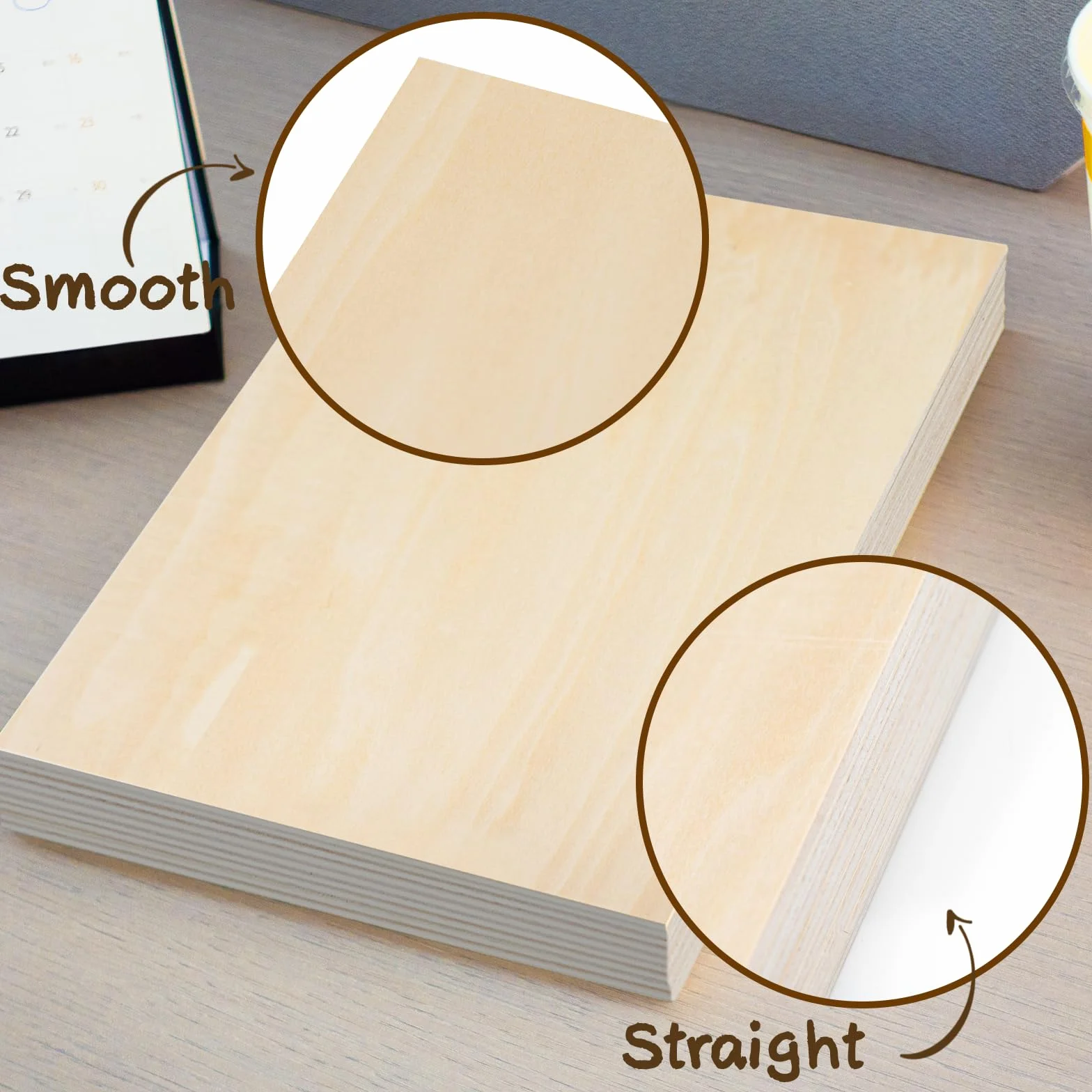 WISYOK Płyta Sklejka 3mm 210x150x3mm do obróbki drewna, laserowa