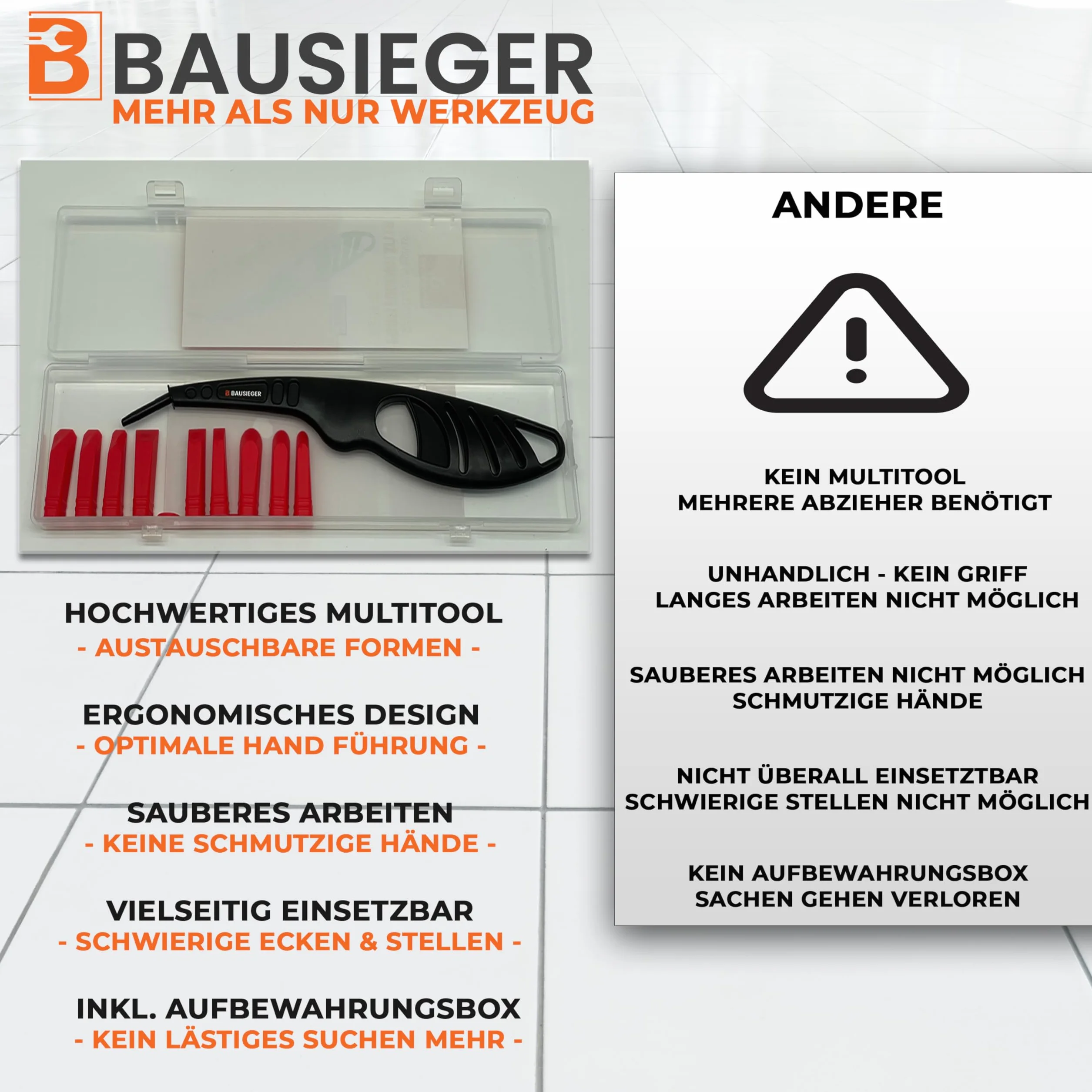 BAUSIEGER ściągaczka silikonowa do fug Multitool 9 form