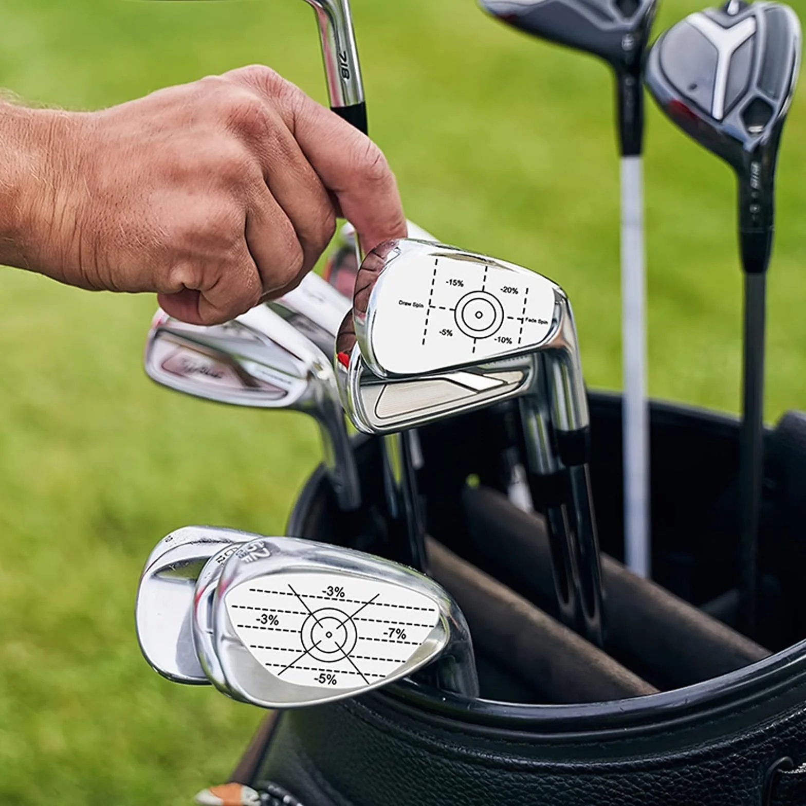 120 naklejek na kije golfowe, 40 x 3 sztuki taśm golfowych, pomoc treningowa i samoucząca się naklejka, odpowiednie do żelaza, drewna i puttera, pomoc w ćwiczeniach
