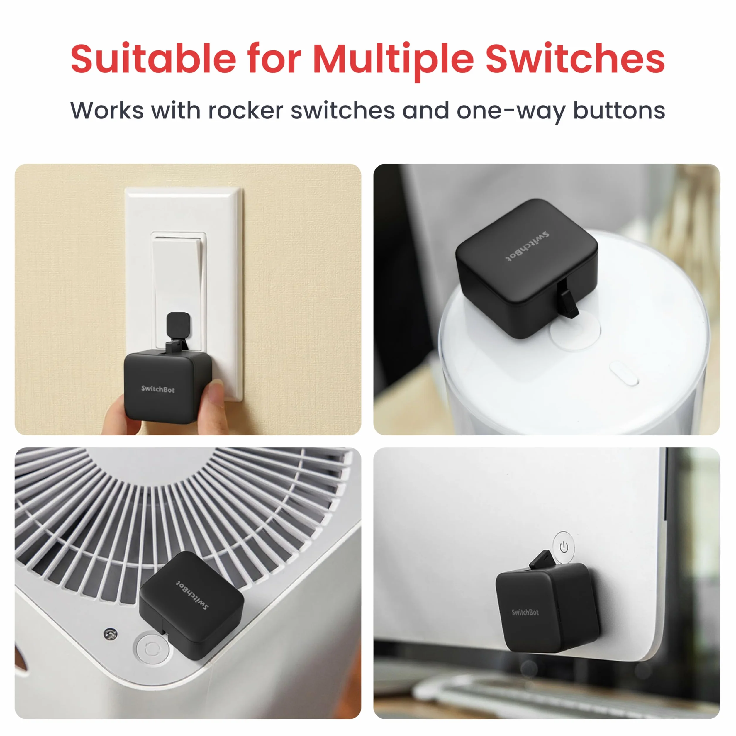 SwitchBot Smart Switch Toggle Inteligentny przełącznik, sterowanie aplikacją i timerem, kompatybilny z Alexa, Google Home, IFTTT, czarny