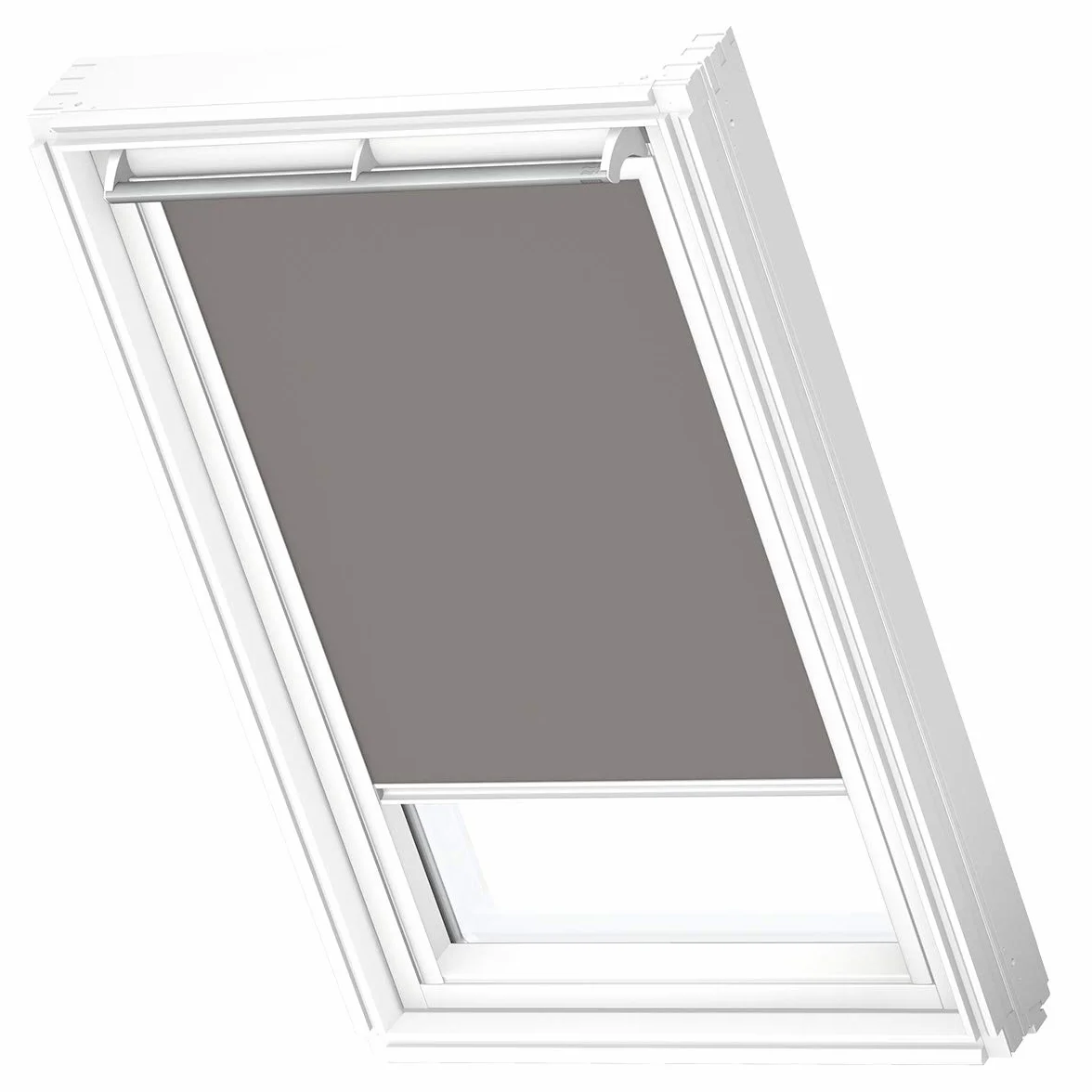 VELUX Oryginalna roleta zaciemniająca MK06 szara z białą szyną prowadzącą
