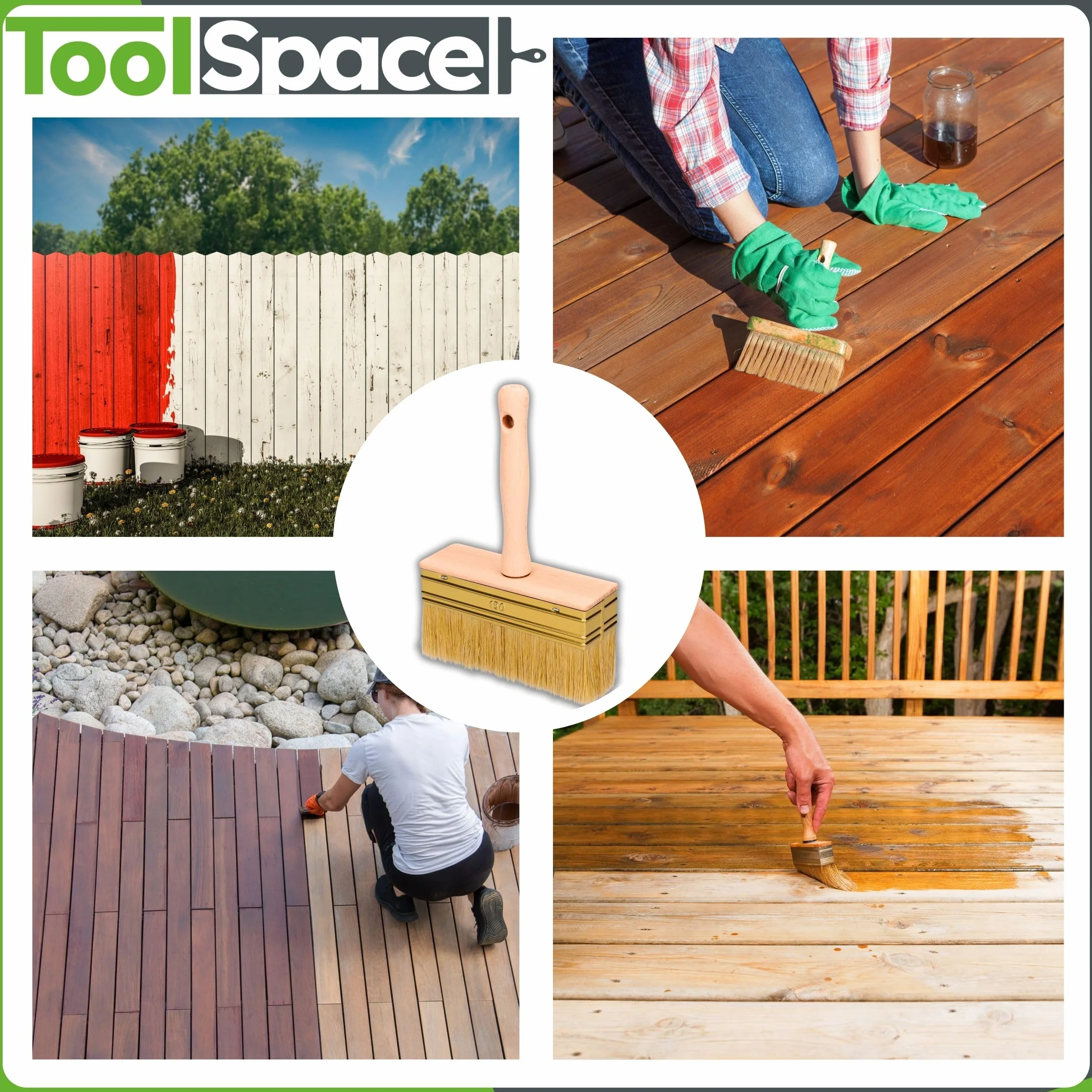 ToolSpace Pędzel do tapet 150 mm z Włosiem Naturalnym - Do Malowania Ścian i Drewna