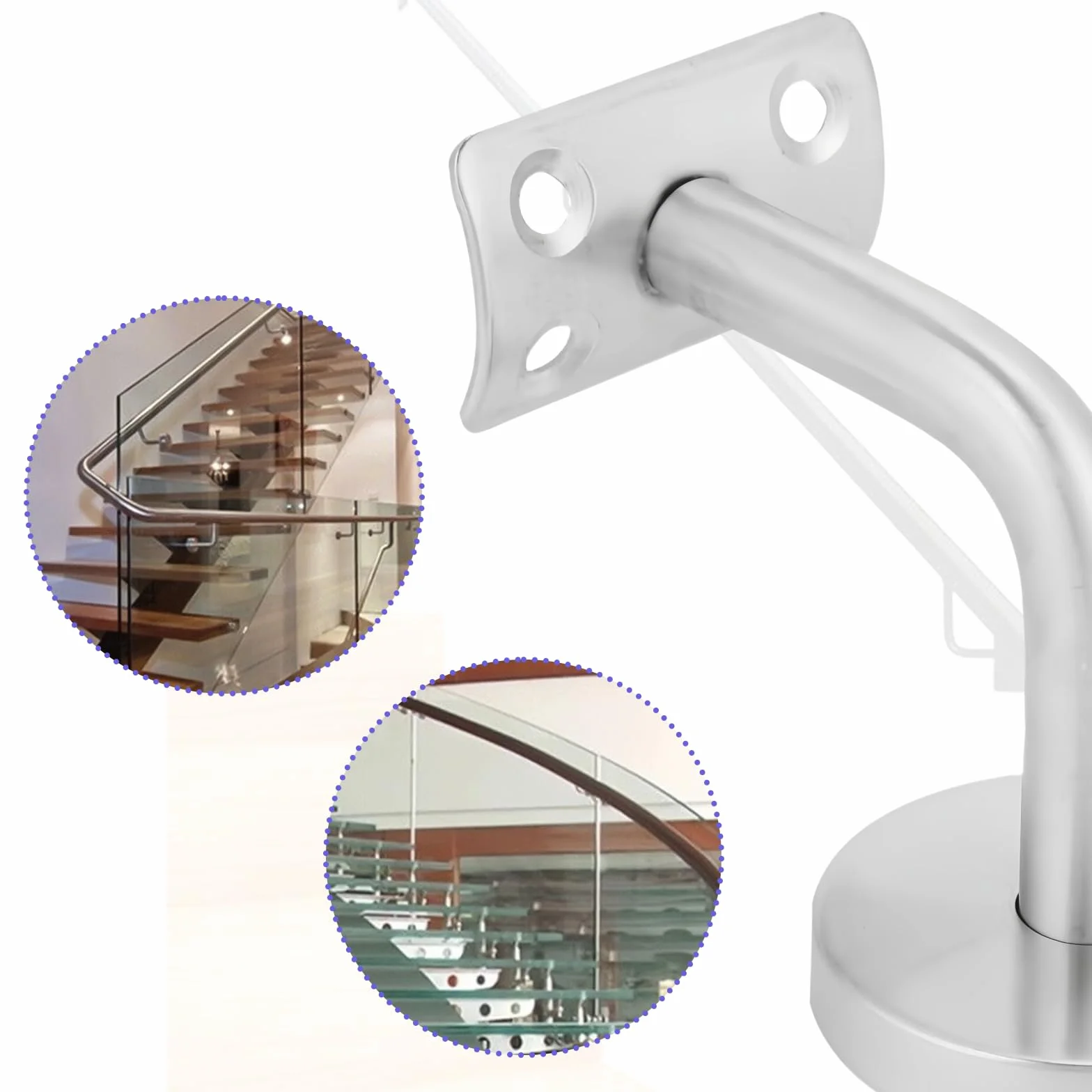 Uchwyt poręczy ze stali nierdzewnej 48x29 mm 5 sztuk regulacja nachylenia