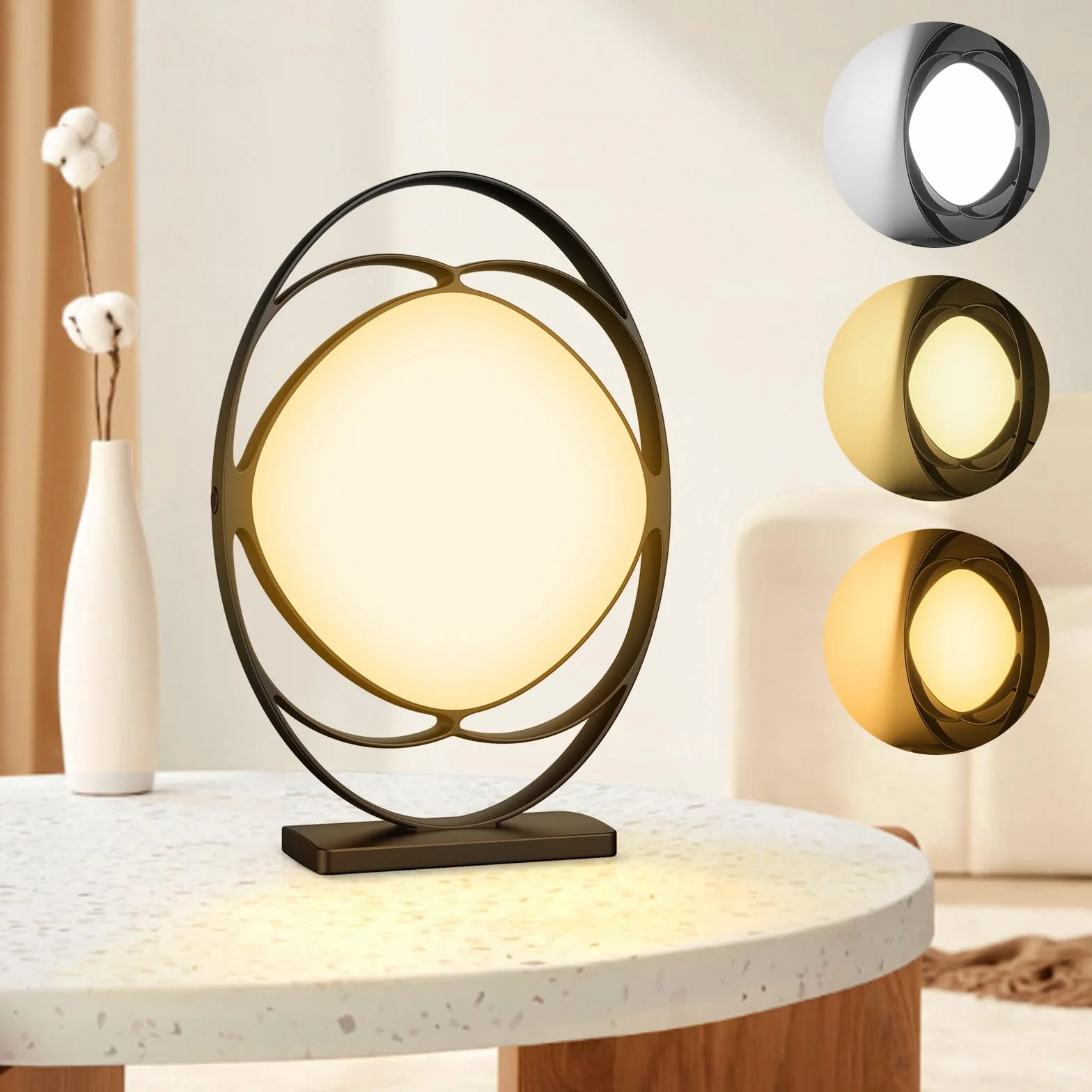 Lampa do światła dziennego 10000 Lux bez UV 3 temperatury barwowe 5 intensywności pamięć słoneczna czarna