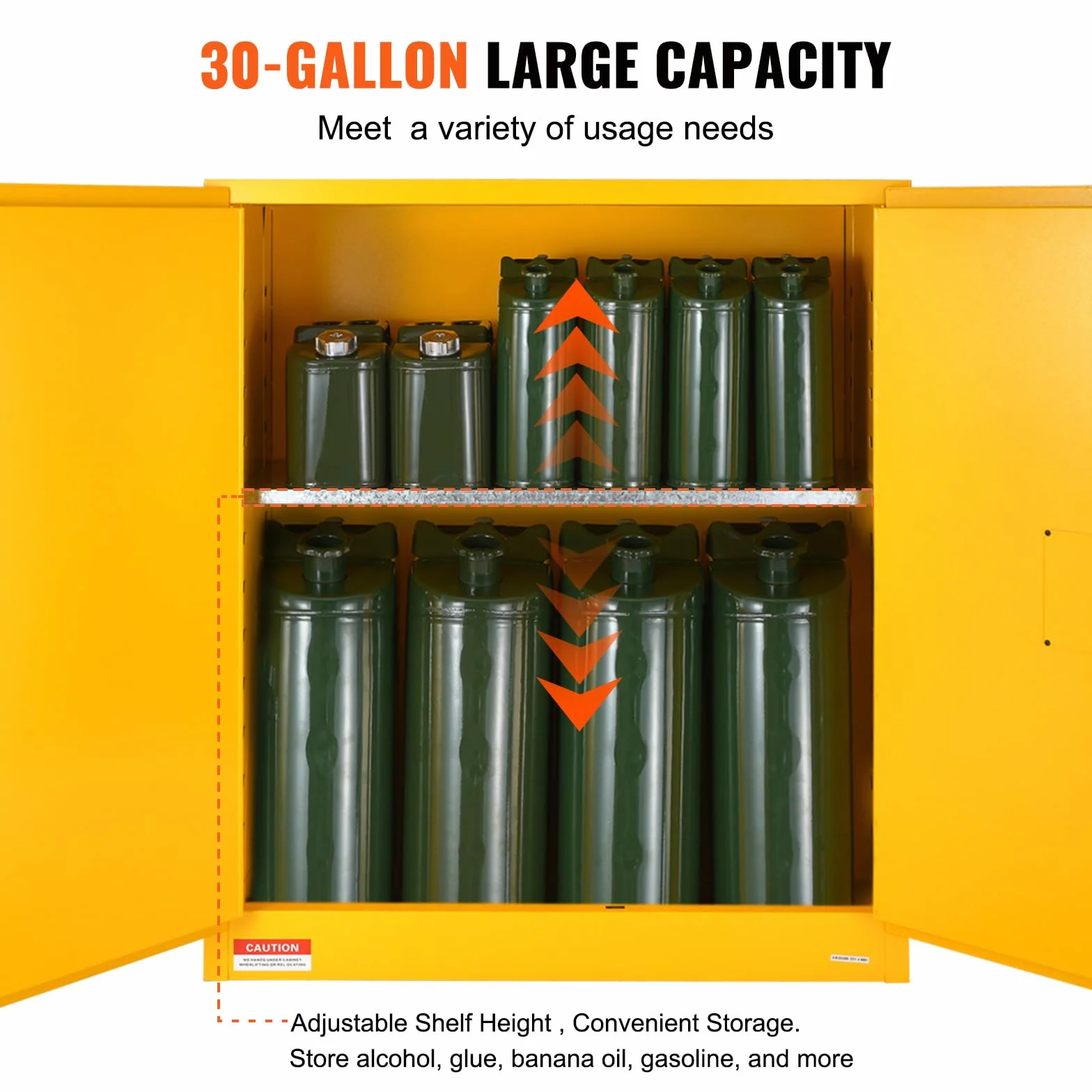 VEVOR Szafka bezpieczeństwa na produkty łatwopalne 113,6 l 109,5 x 46 x 127,3 cm ognioodporna stal walcowana na zimno