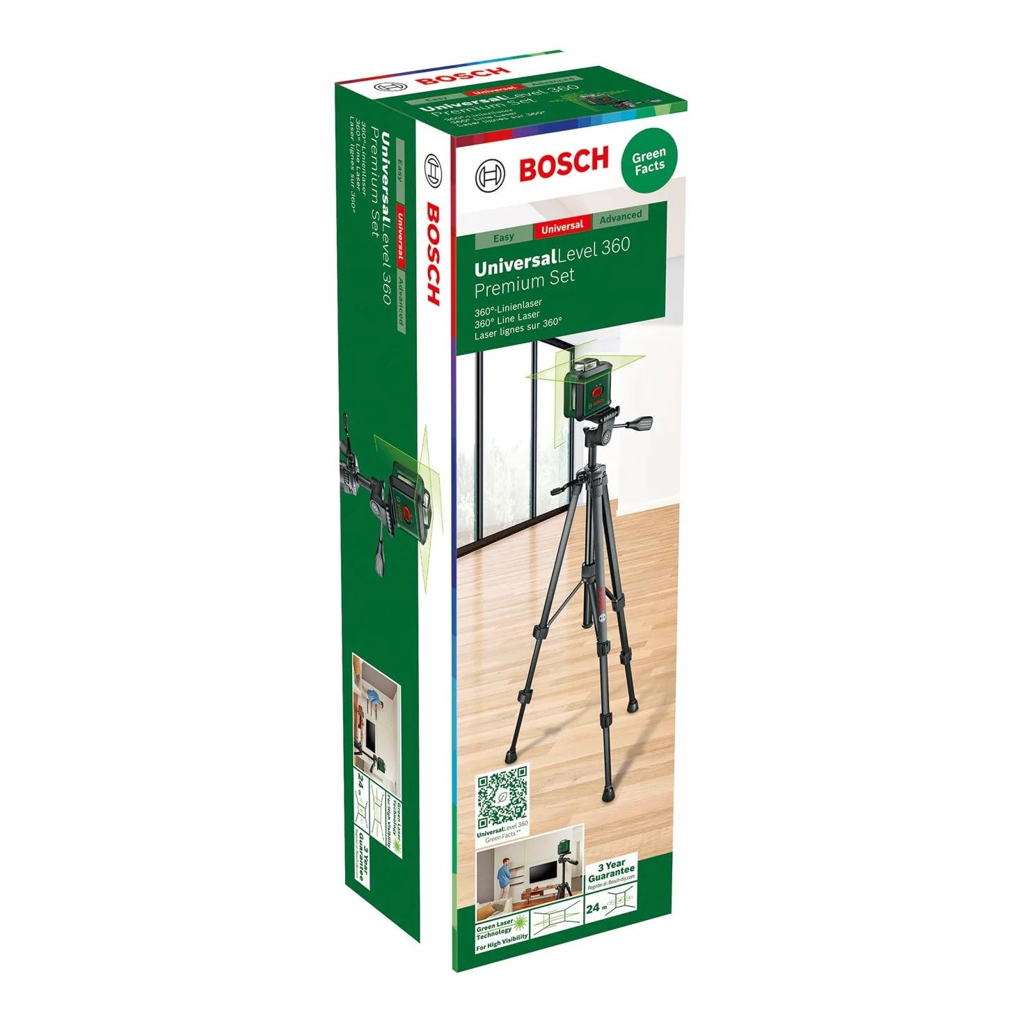 Bosch UniversalLevel 360 Laser krzyżowy ze statywem i uchwytem MM 3