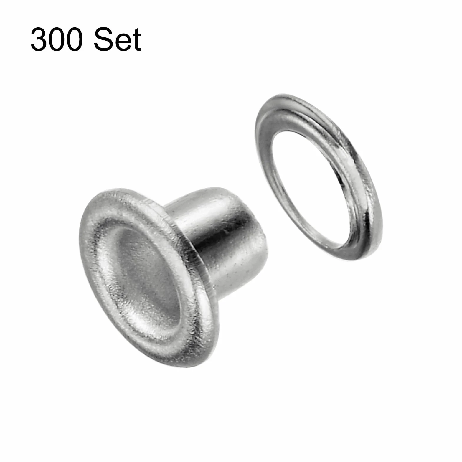 Zestaw oczek metalowych 3 mm 1/8 cala QUARKZMAN 300-częściowy srebrny
