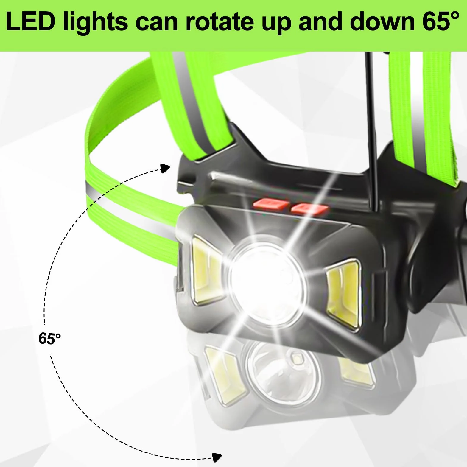 GOMETY Lampa LED do biegania 2 reflektory, 5 trybów, USB, regulowana 65°, wodoszczelna