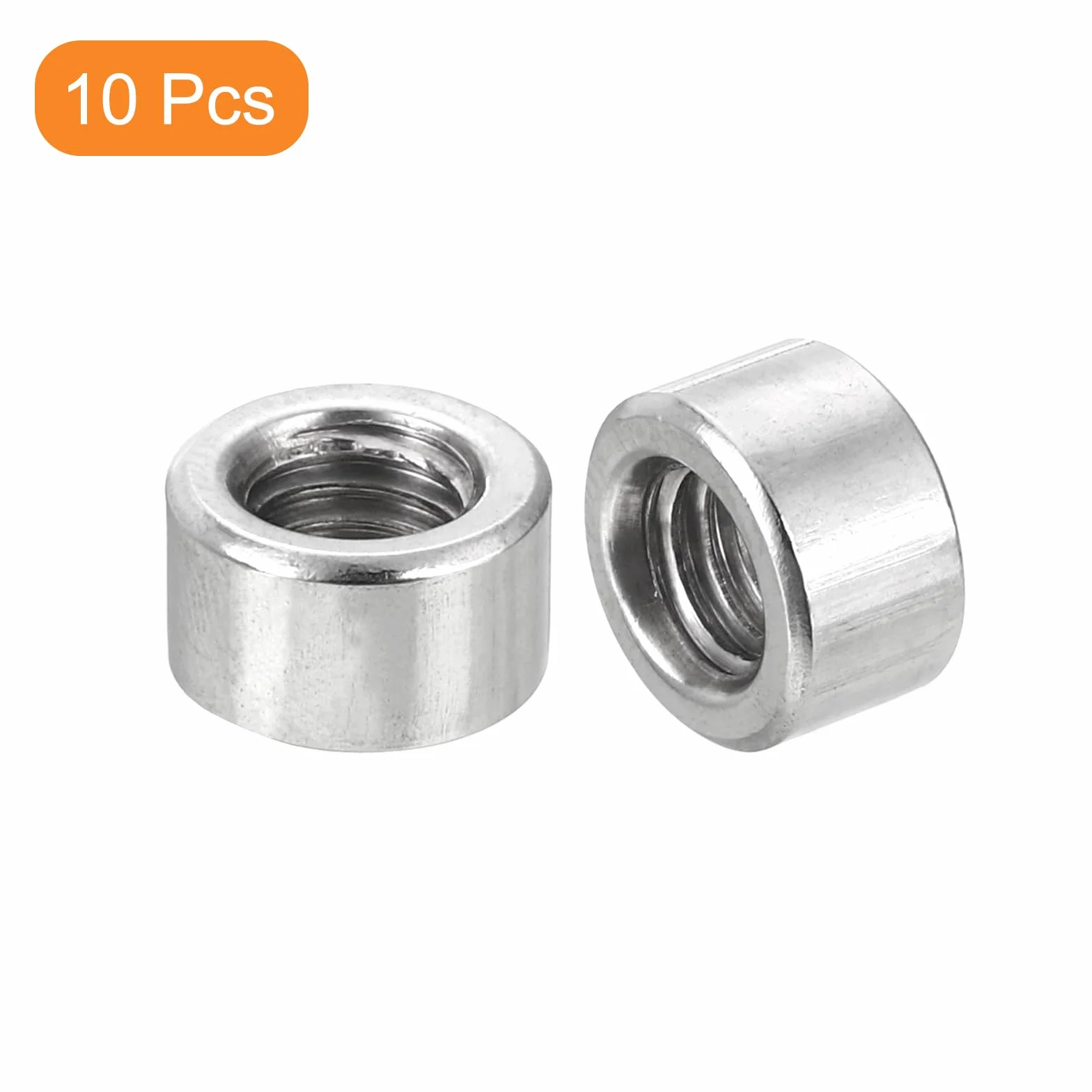 QUARKZMAN nakrętki spawalnicze M6 x 6 x 10 mm stal nierdzewna 304 okrągłe nakrętki łączące