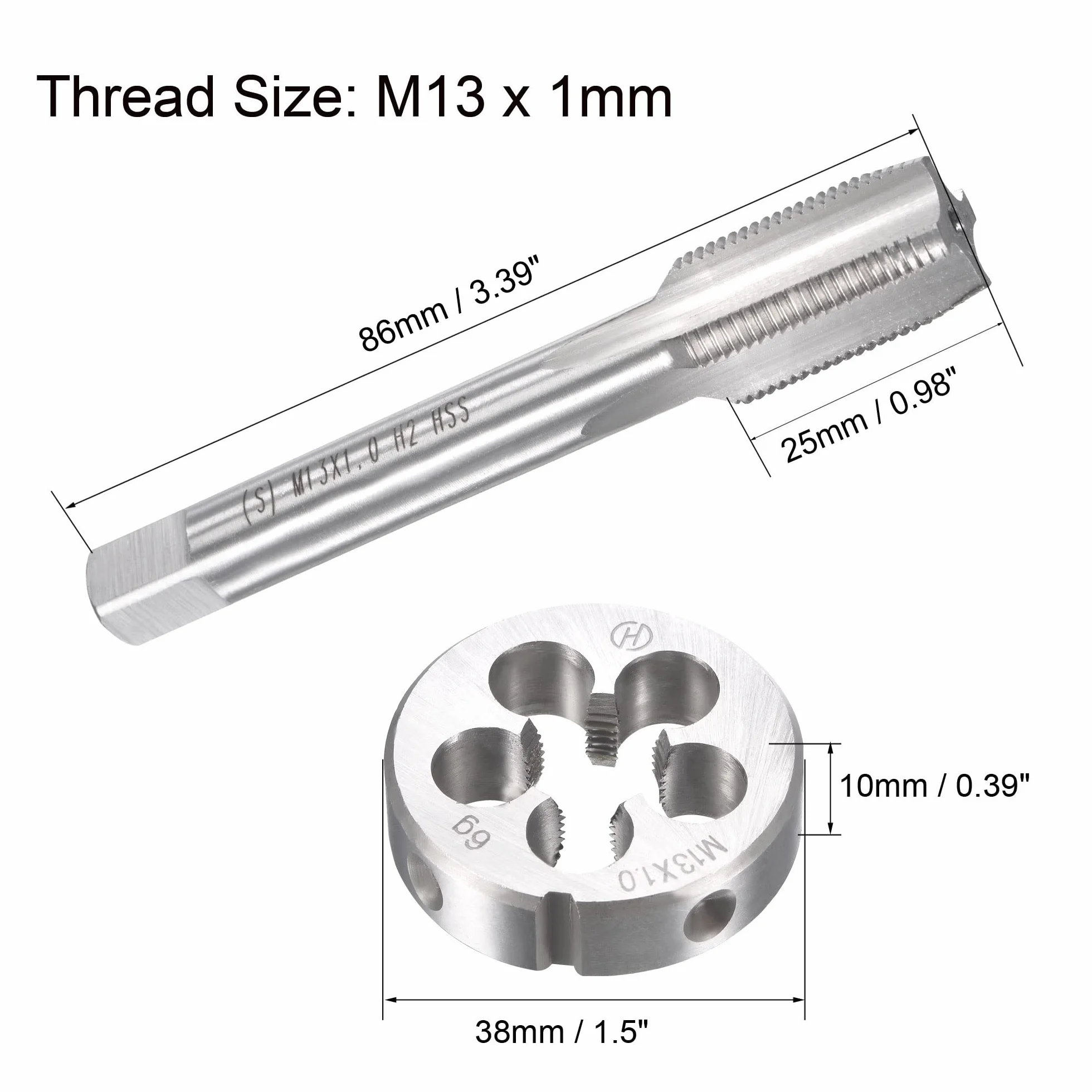 sourcing map Gwintownik M13 x 1 mm wiertło gwintowe