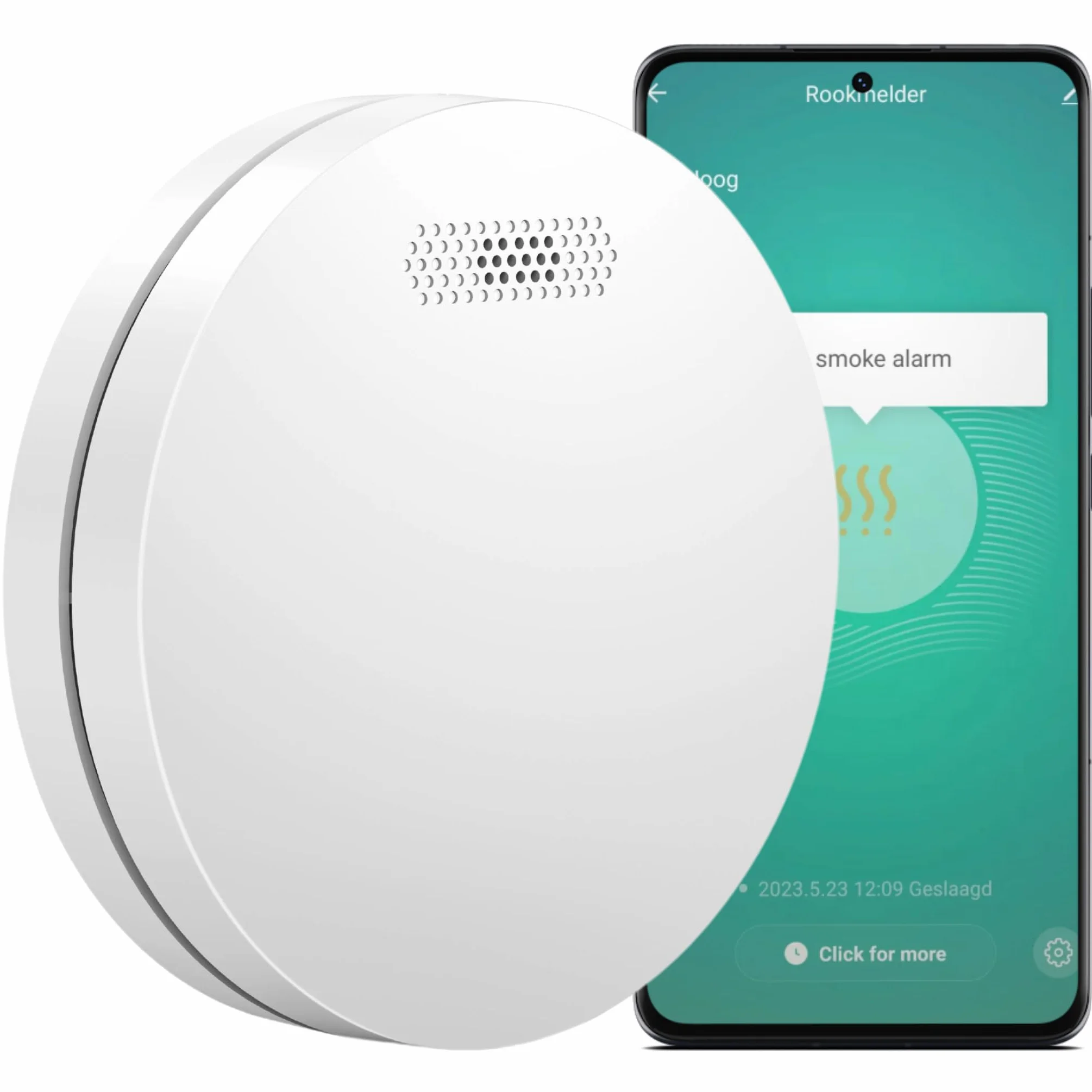 Aroha Inteligentny alarm przeciwpożarowy WiFi z 10-letnią baterią, czujnik dymu EN14604