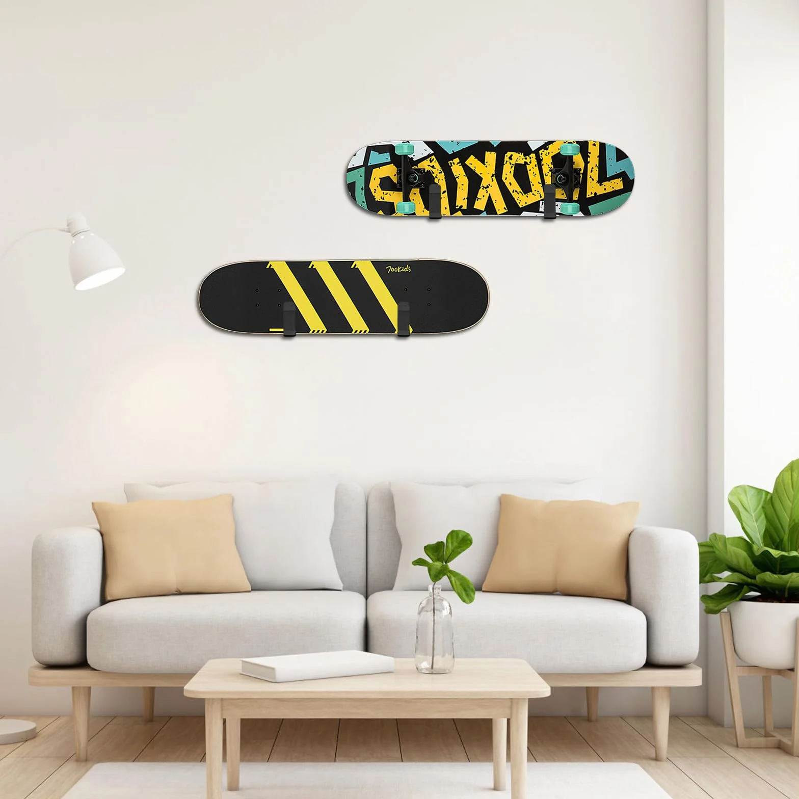 2 x poziome uchwyty na deskę snowboardową na deskorolkę deskę snowboardową do deskorolki longboardu do przechowywania desek snowboardowych + 1 hak do wkręcania