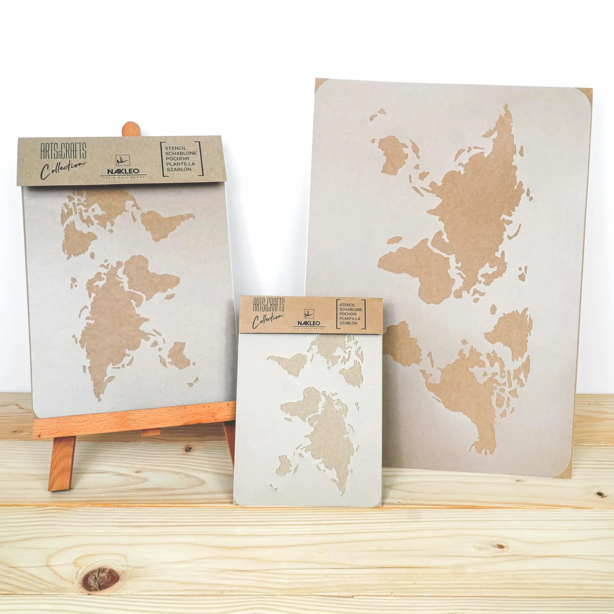 DIY Szablon malarski wielokrotnego użytku Mapa Świata A4 A3 A5 do scrapbookingu decoupage