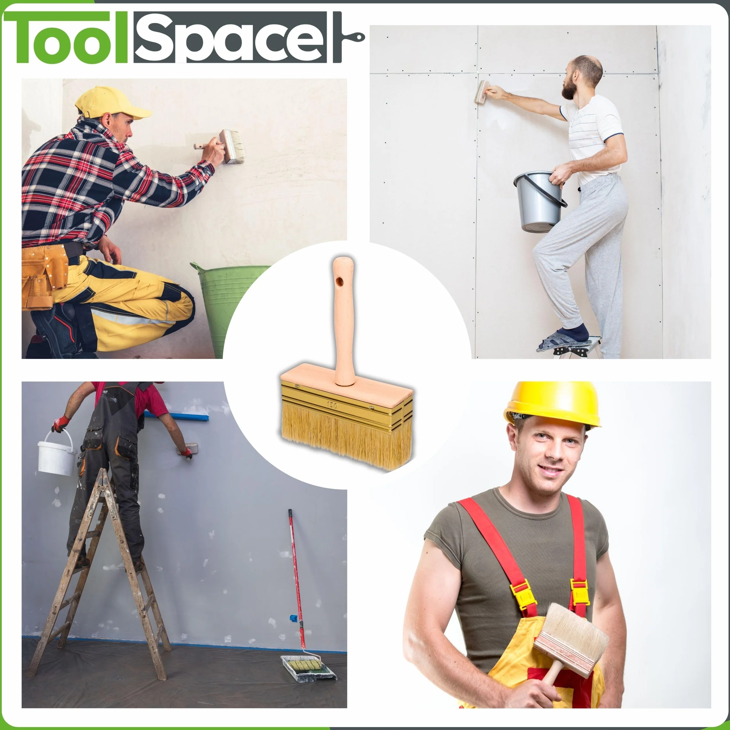 ToolSpace Pędzel do tapet 150 mm z Włosiem Naturalnym - Do Malowania Ścian i Drewna