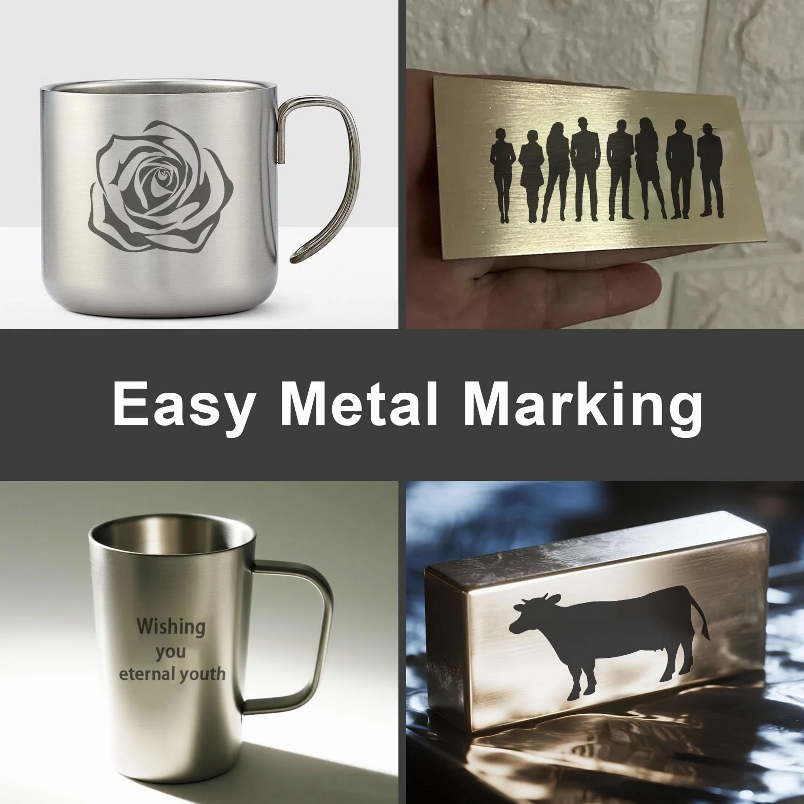 Proszek do Znakowania Laserowego 50g, Płyn do Grawerowania Metali, Wysoki Kontrast, do Aluminium, Stali Nierdzewnej, Mosiądzu