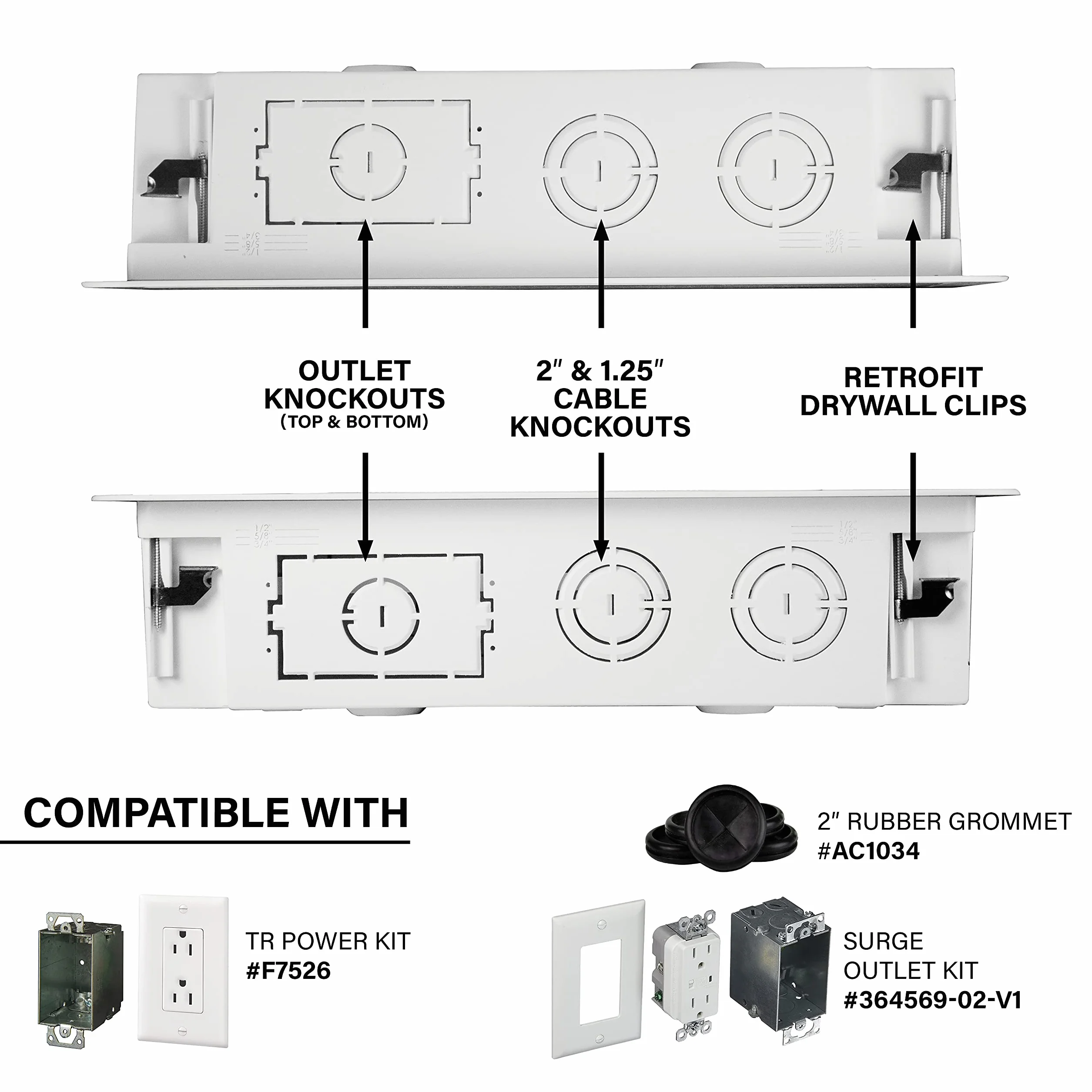 Legrand ENP0900-NA OnQ obudowa ścienna zarządzanie kablami 23 cm biała