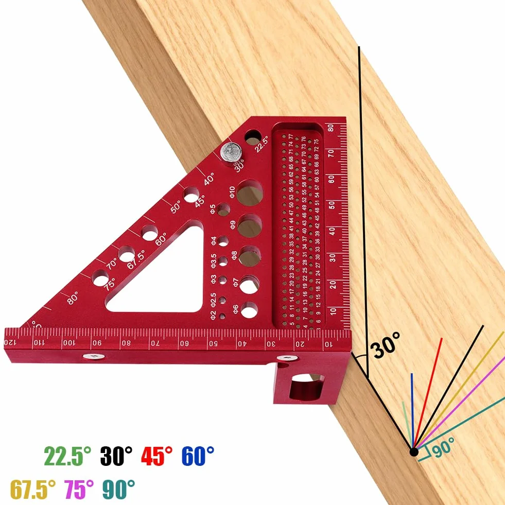 Flintronic Kątomierz Metalowy 120 mm Aluminiowy 3D 22,5-90° Precyzyjny Miernik Stopnia