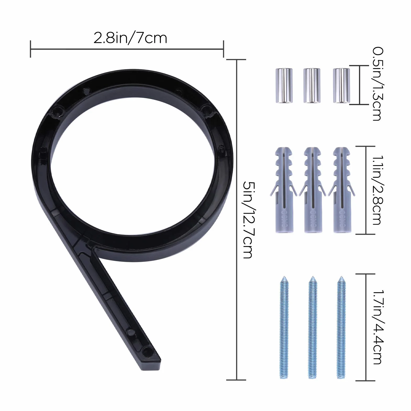 LUTER 12,7cm Srebrne Numery Adresu Domu Numery Uliczne Pływne (9 Czarny)
