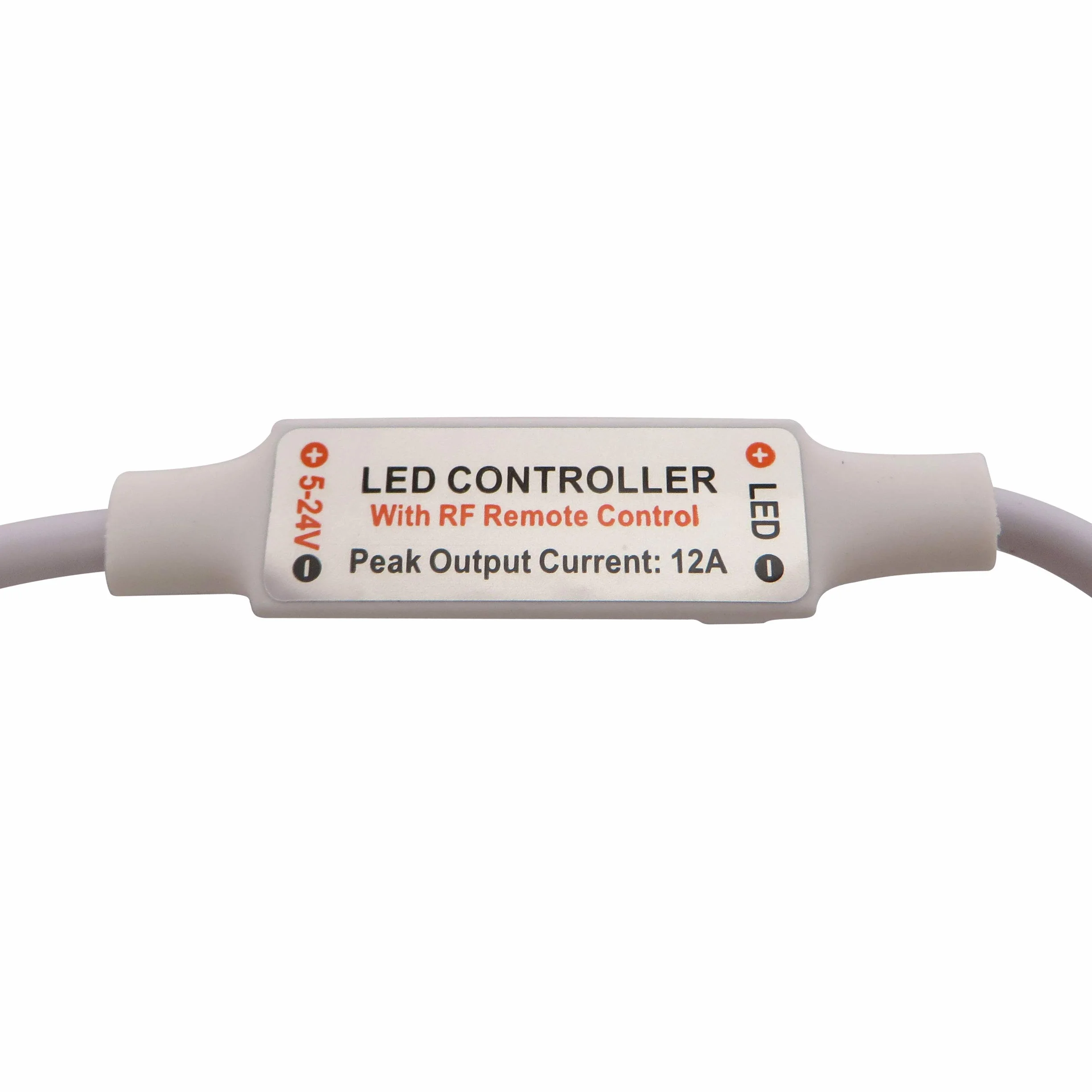 Bezprzewodowy ściemniacz/przełącznik LED, napięcie stałe 12 V DC, z pilotem zdalnego sterowania, do wszystkich ściemnianych lamp LED z wtyczką i gniazdem (sparowany pilot zdalnego sterowania)