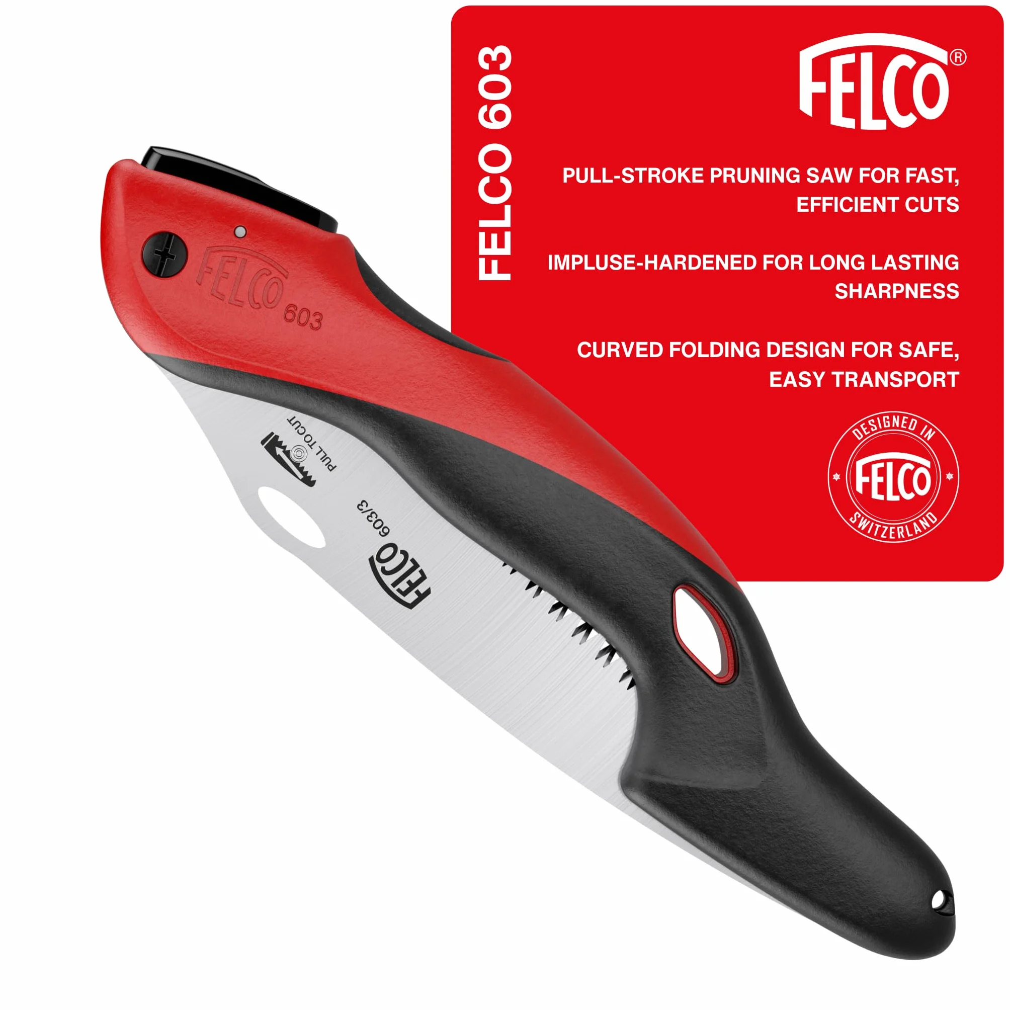 FELCO 603 piła składana zakrzywione ostrze 200 mm rękojeść soft touch cięcie 100 mm