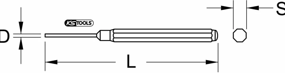 KS TOOLS Ośmiokątna nakrętka 8 mm długość 150 mm