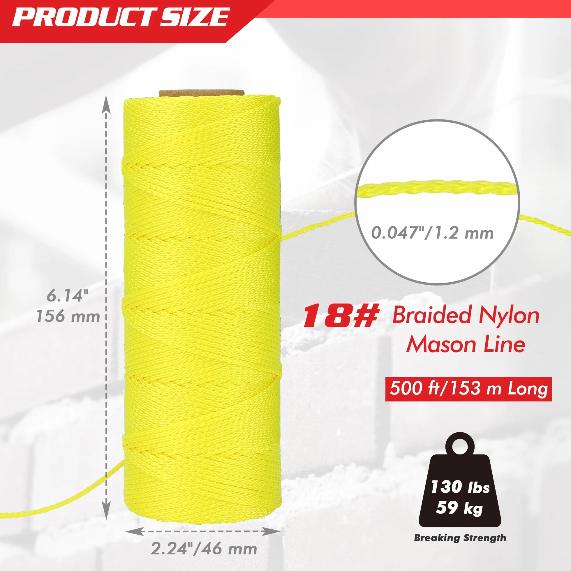 Goldblatt Mason Line pleciona nylonowa linka sznurek do narzędzi ogrodniczych murarskich