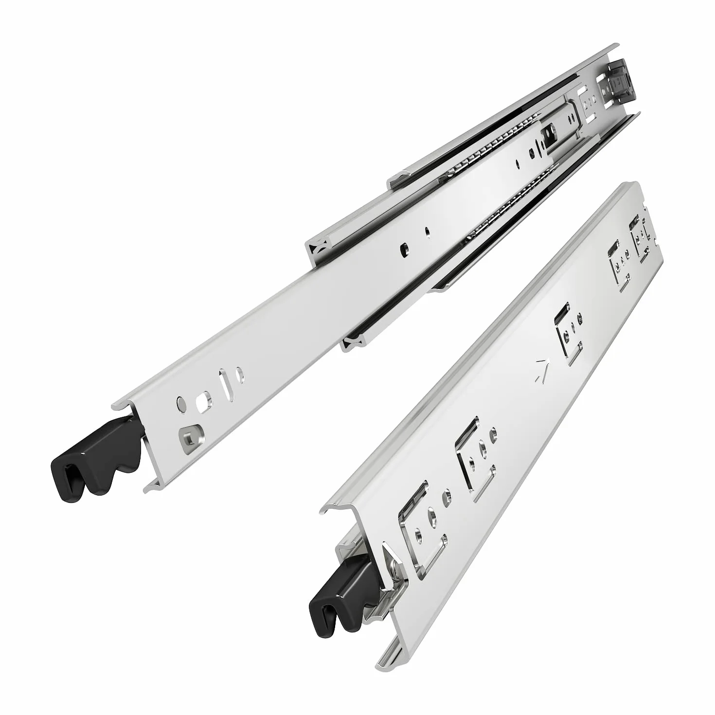 VADANIA Prowadnica szuflady 700mm Heavy Duty z blokadą, Srebrny#D51, ładowność 53kg, 3-krotny pełny wysuw, blokada i blokada łożyska kulkowego, mocowanie boczne, 1 para