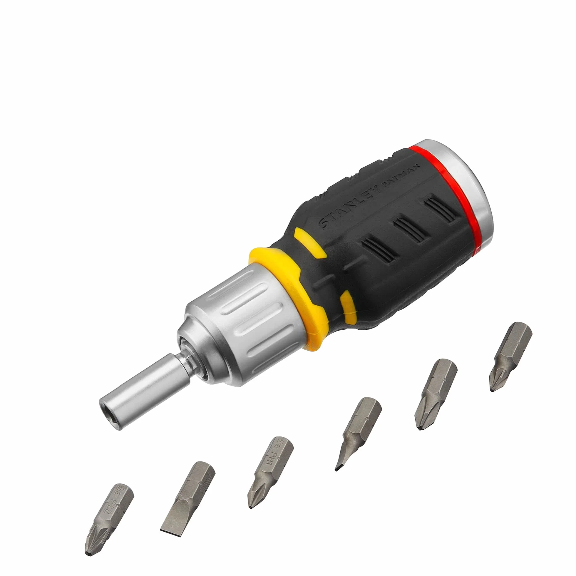 Stanley FatMax Śrubokręt mini wkrętak krótki z grzechotką na bity FMHT0-62688